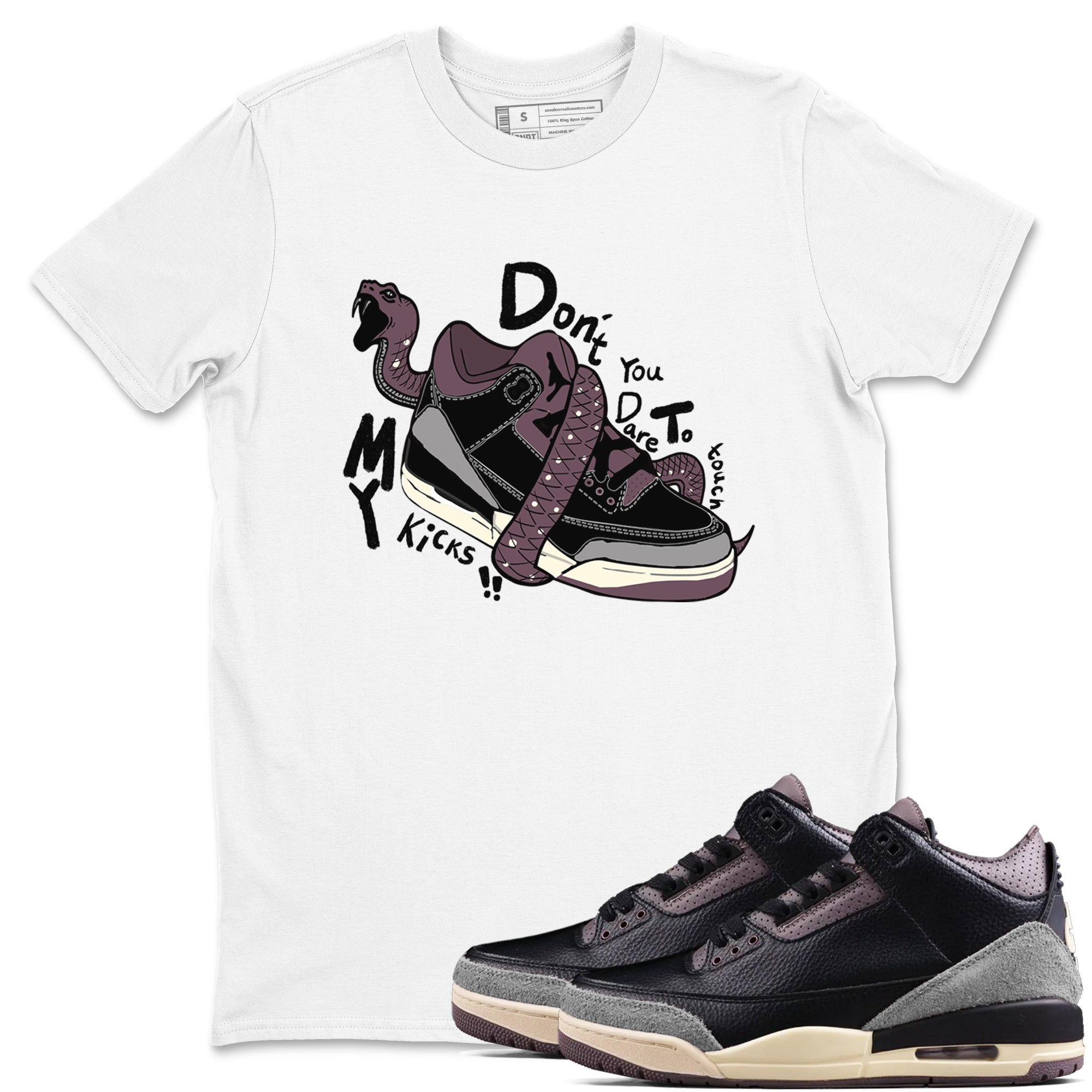 Don't Touch My Kicks snkmatch Tees - Air Jordan 3 A Ma Maniere x Black