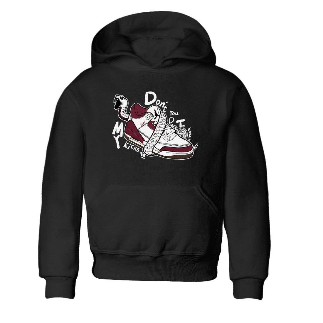 Don't Touch My Kicks snkmatch Tees Kids - Air Jordan 3 A Ma Maniere x Burgundy Crush