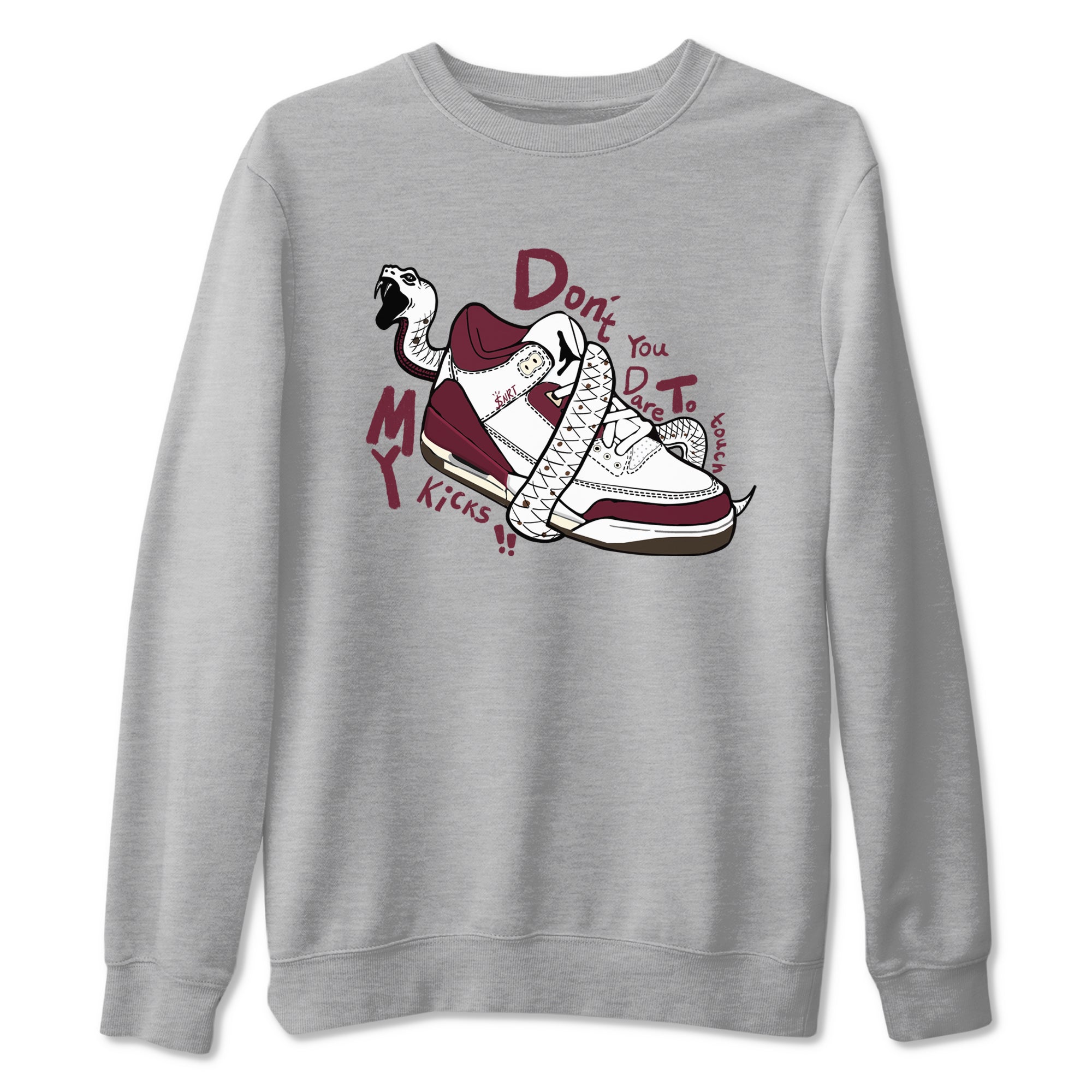 Don't Touch My Kicks snkmatch Tees - Air Jordan 3 A Ma Maniere x Burgundy Crush