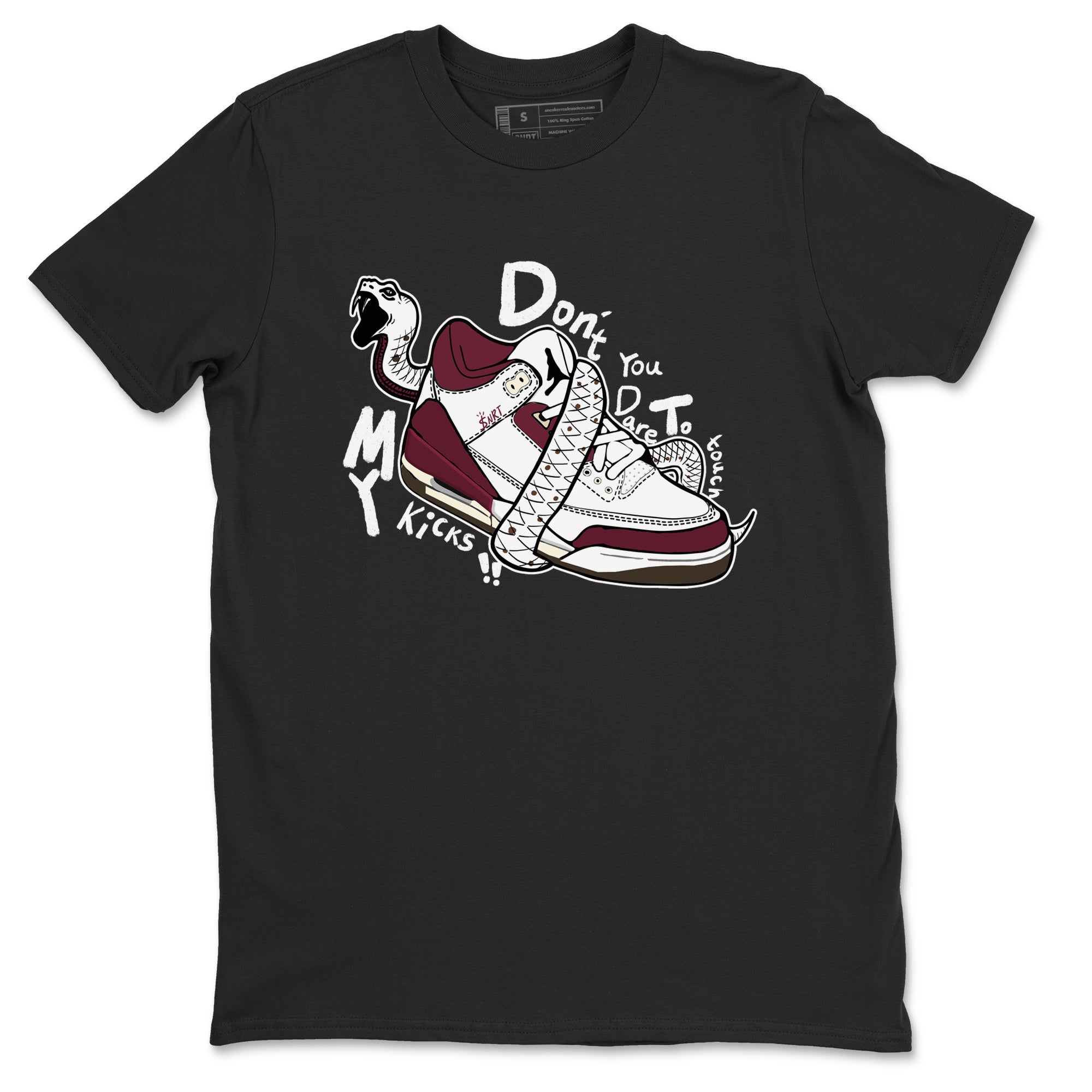 Don't Touch My Kicks snkmatch Tees - Air Jordan 3 A Ma Maniere x Burgundy Crush