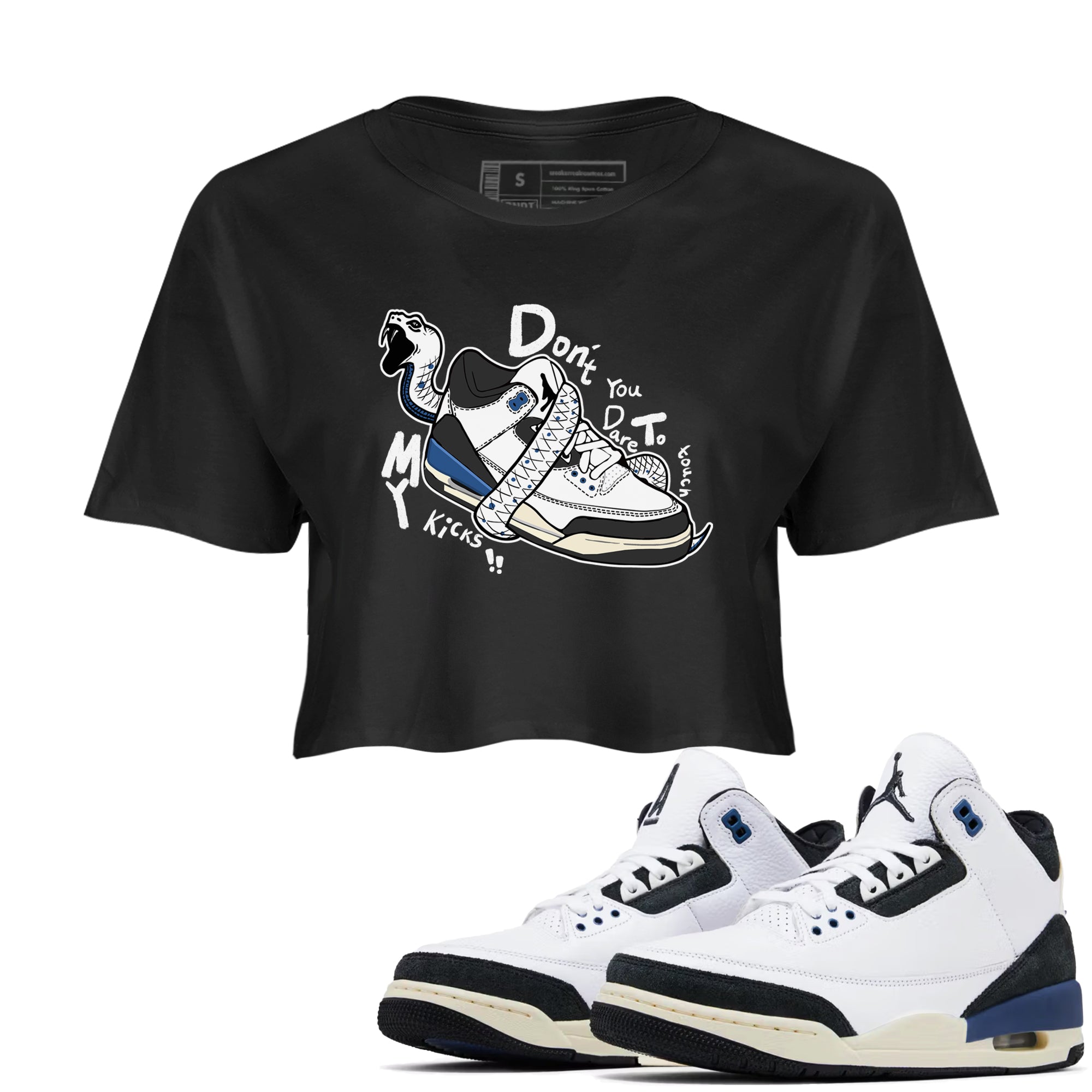 Don't Touch My Kicks snkmatch Women's Top - Air Jordan 3 A Ma Maniere x Diffused Blue