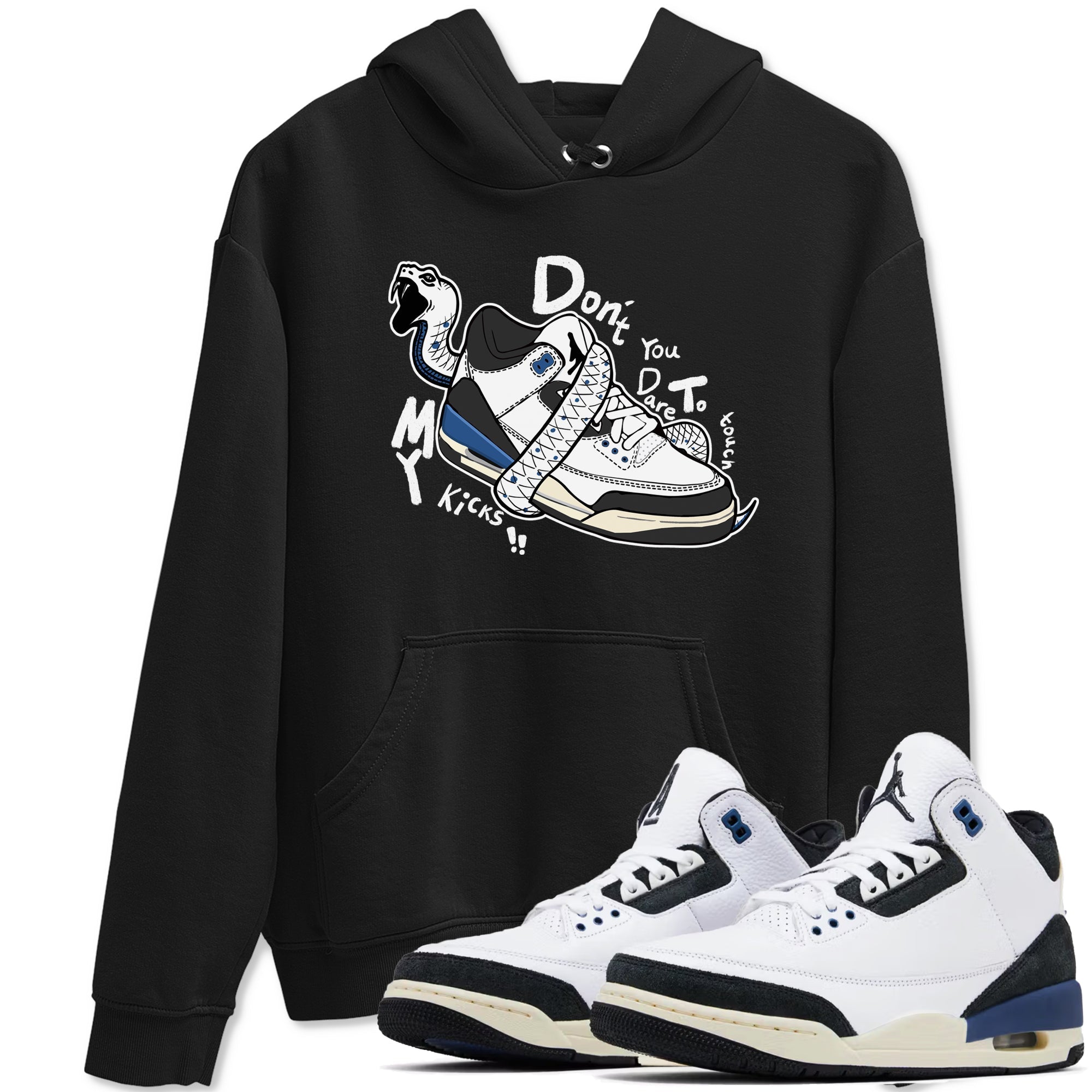 Don't Touch My Kicks snkmatch Tees - Air Jordan 3 A Ma Maniere x Diffused Blue