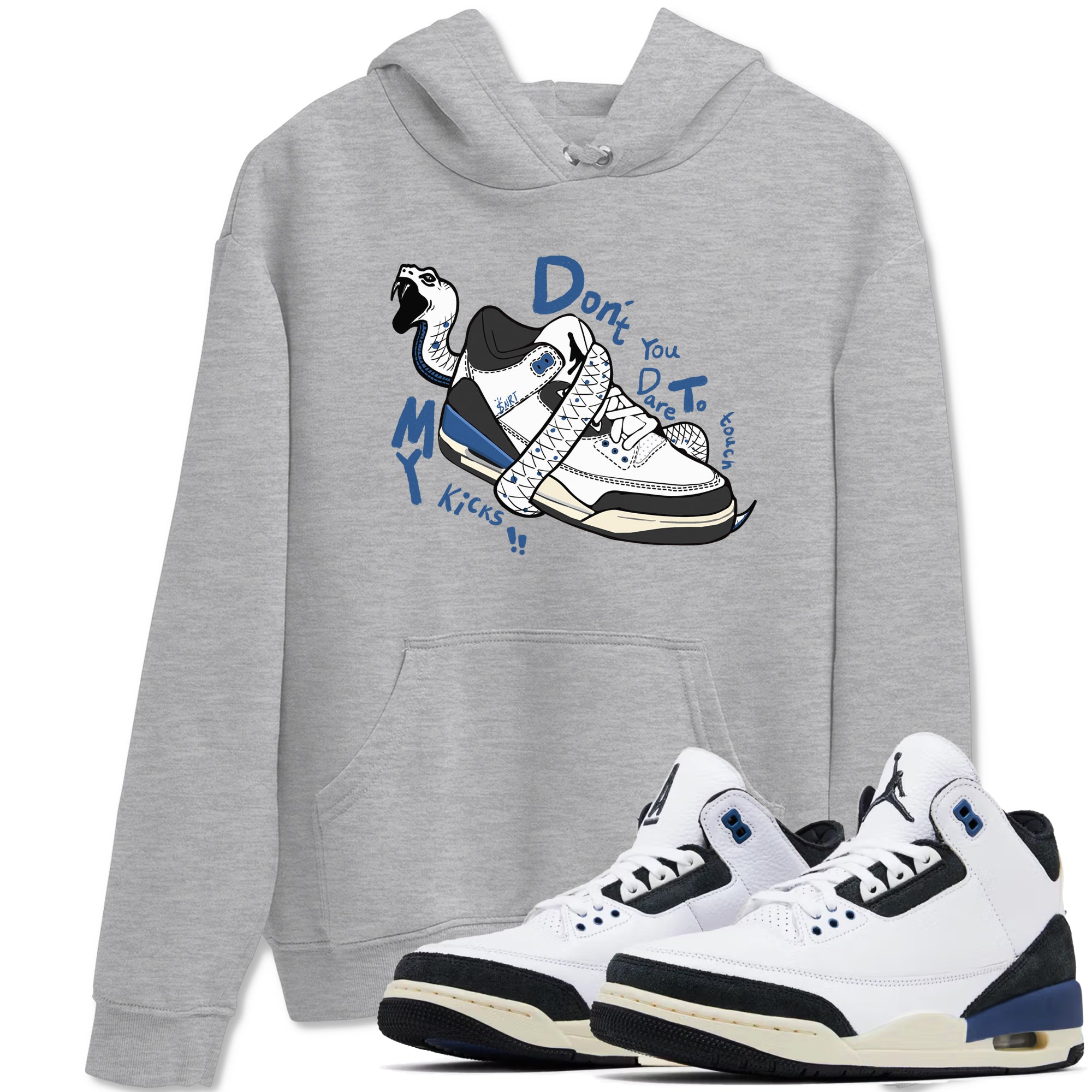 Don't Touch My Kicks snkmatch Tees - Air Jordan 3 A Ma Maniere x Diffused Blue