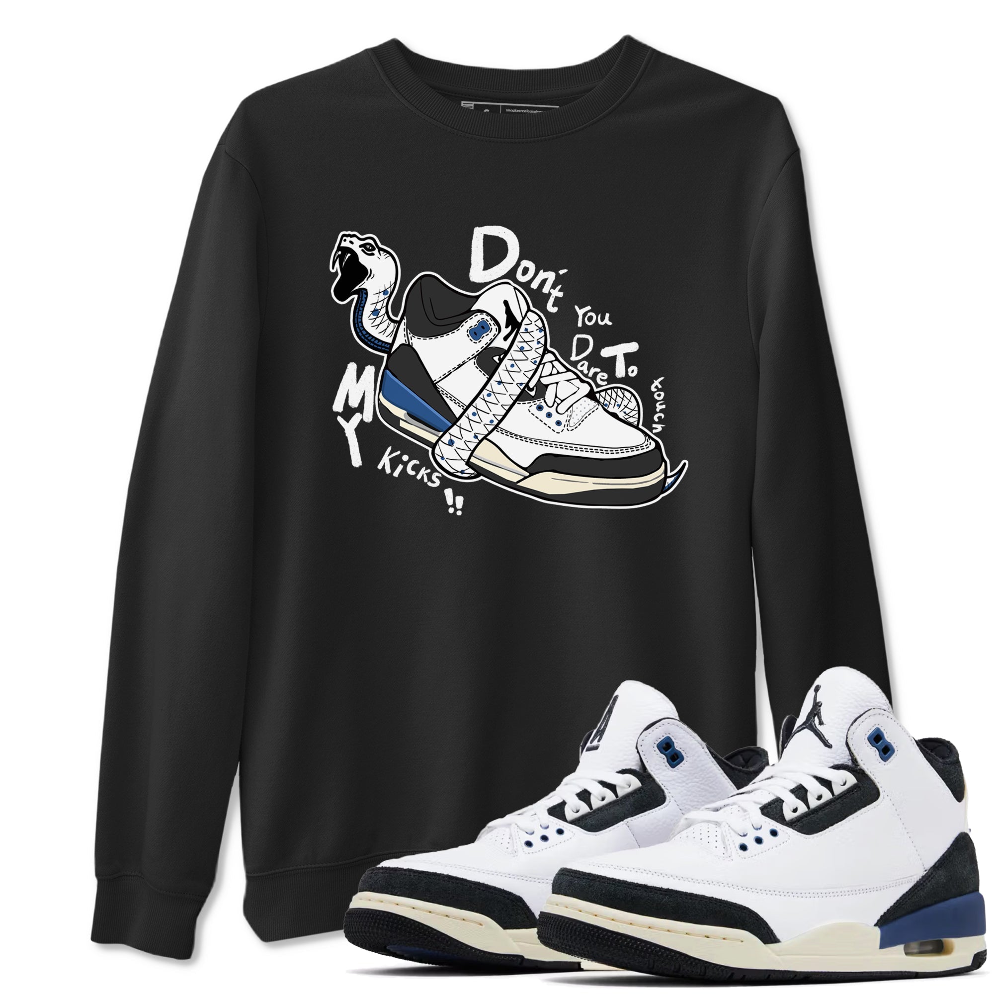 Don't Touch My Kicks snkmatch Tees - Air Jordan 3 A Ma Maniere x Diffused Blue