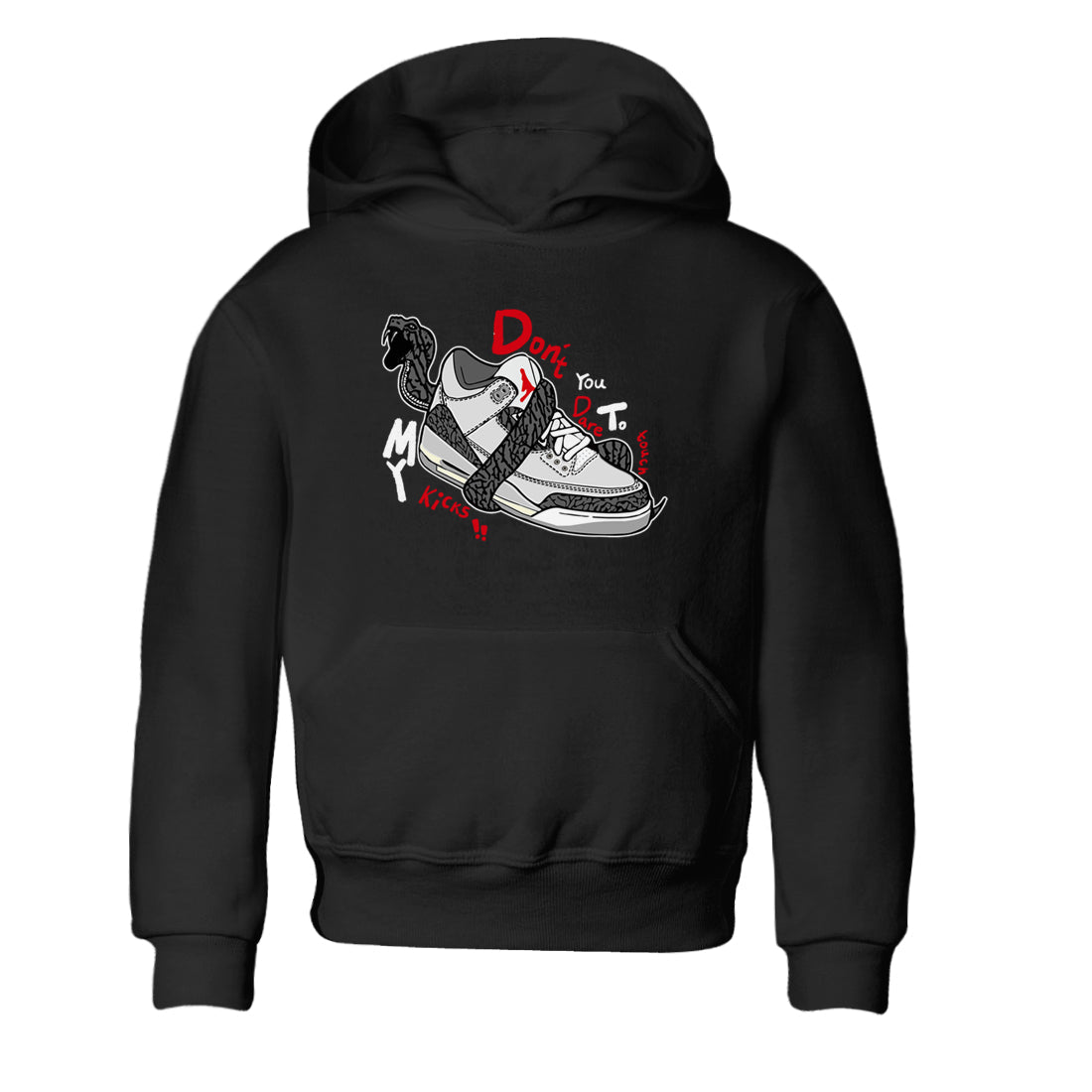 Don't Touch My Kicks snkmatch Tees Kids - Air Jordan 3 Cement Grey