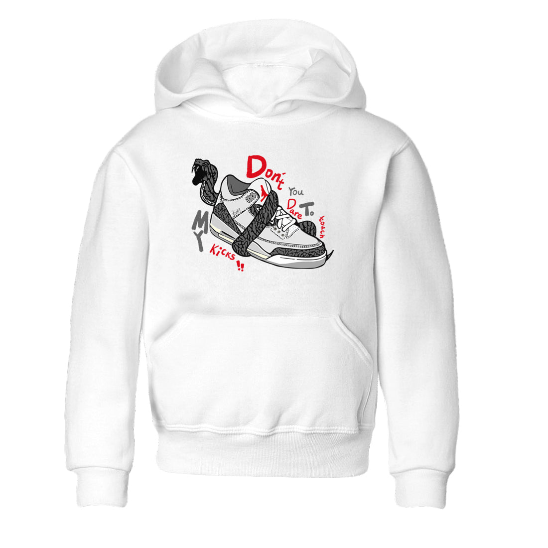 Don't Touch My Kicks snkmatch Tees Kids - Air Jordan 3 Cement Grey