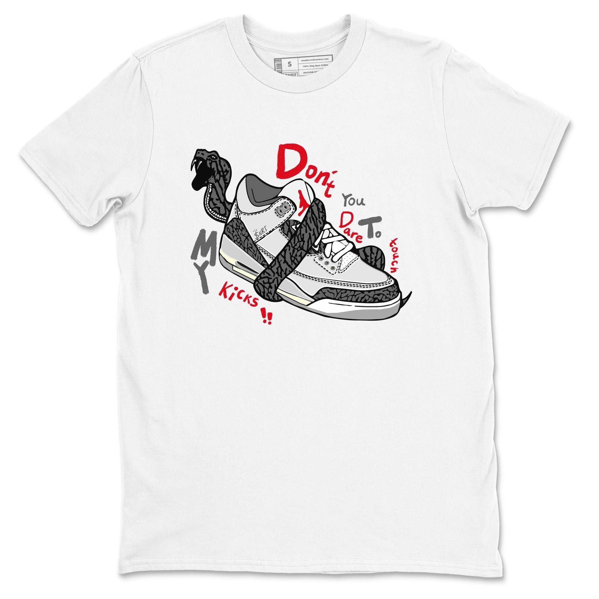 Don't Touch My Kicks snkmatch Tees - Air Jordan 3 Cement Grey