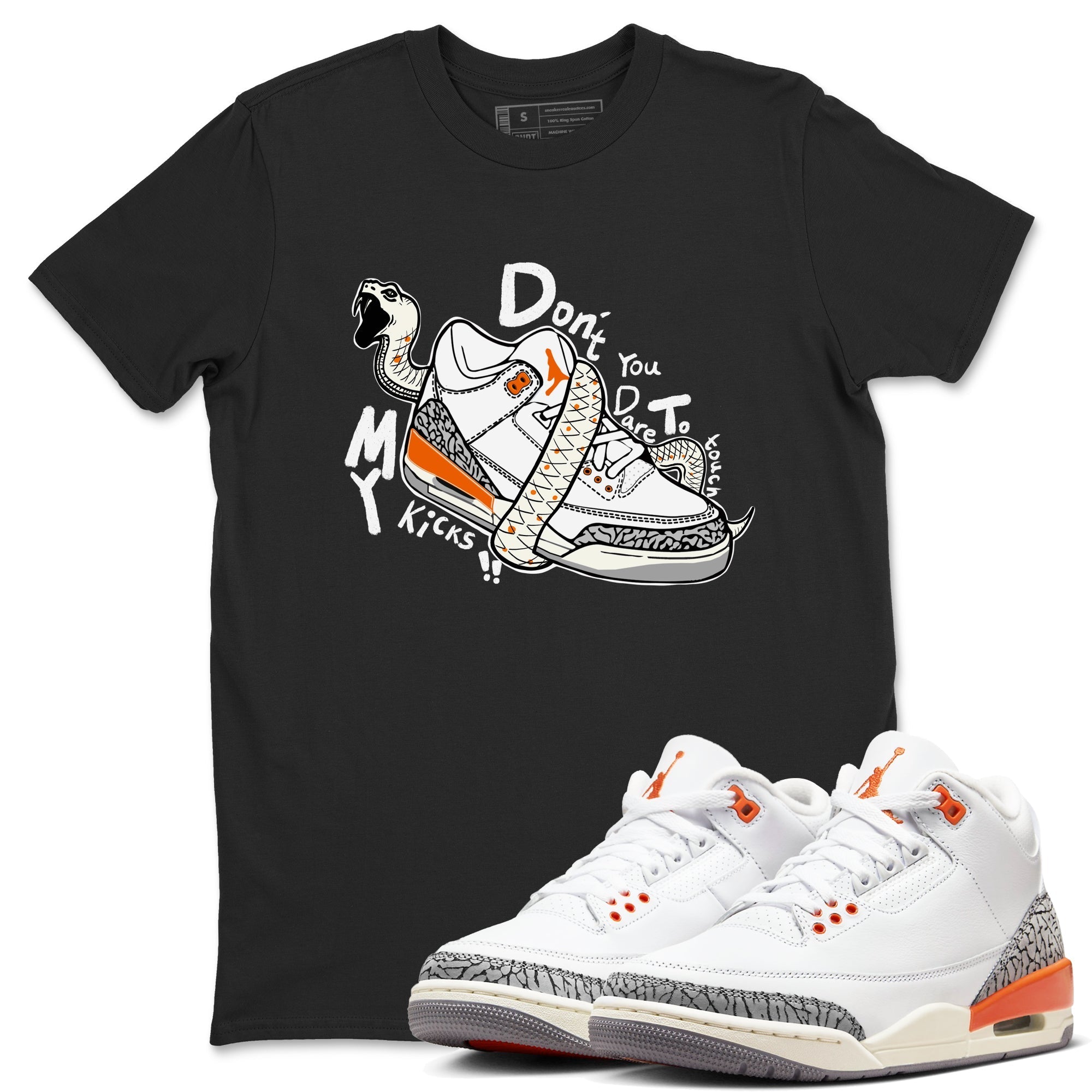 Don't Touch My Kicks snkmatch Tees - Air Jordan 3 Georgia Peach