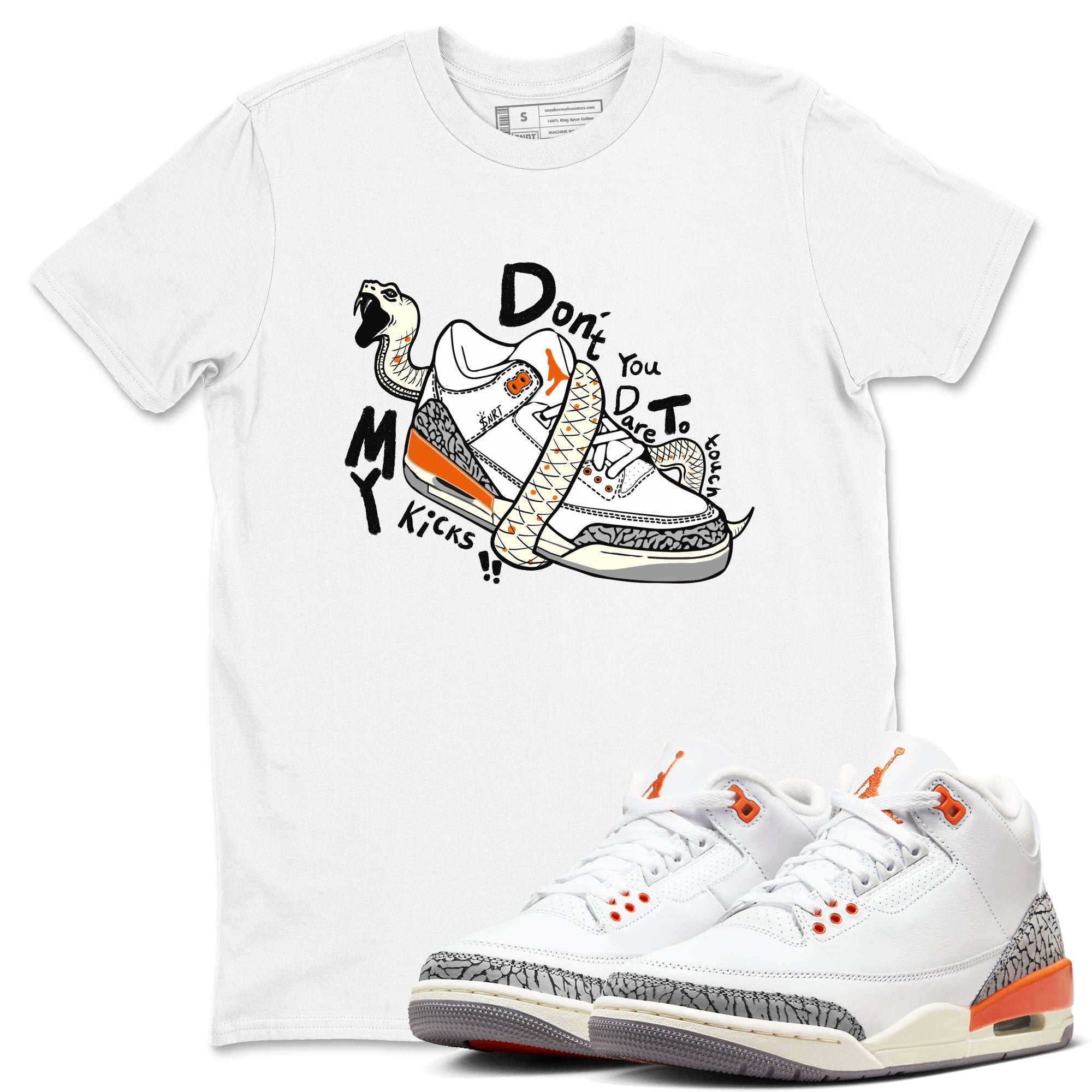 Don't Touch My Kicks snkmatch Tees - Air Jordan 3 Georgia Peach