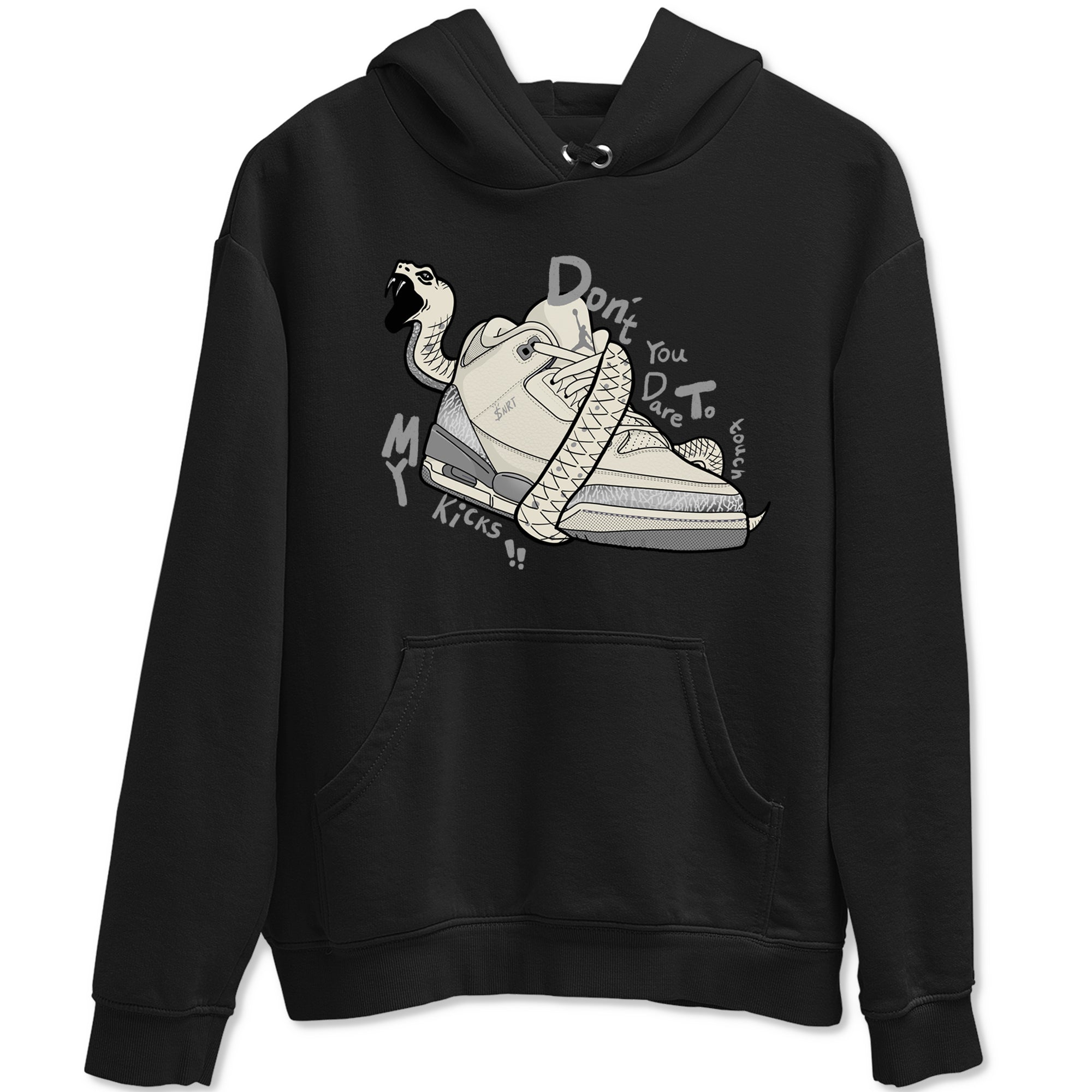 Don't Touch My Kicks snkmatch Tees - Air Jordan 3 Sail and Cement Grey