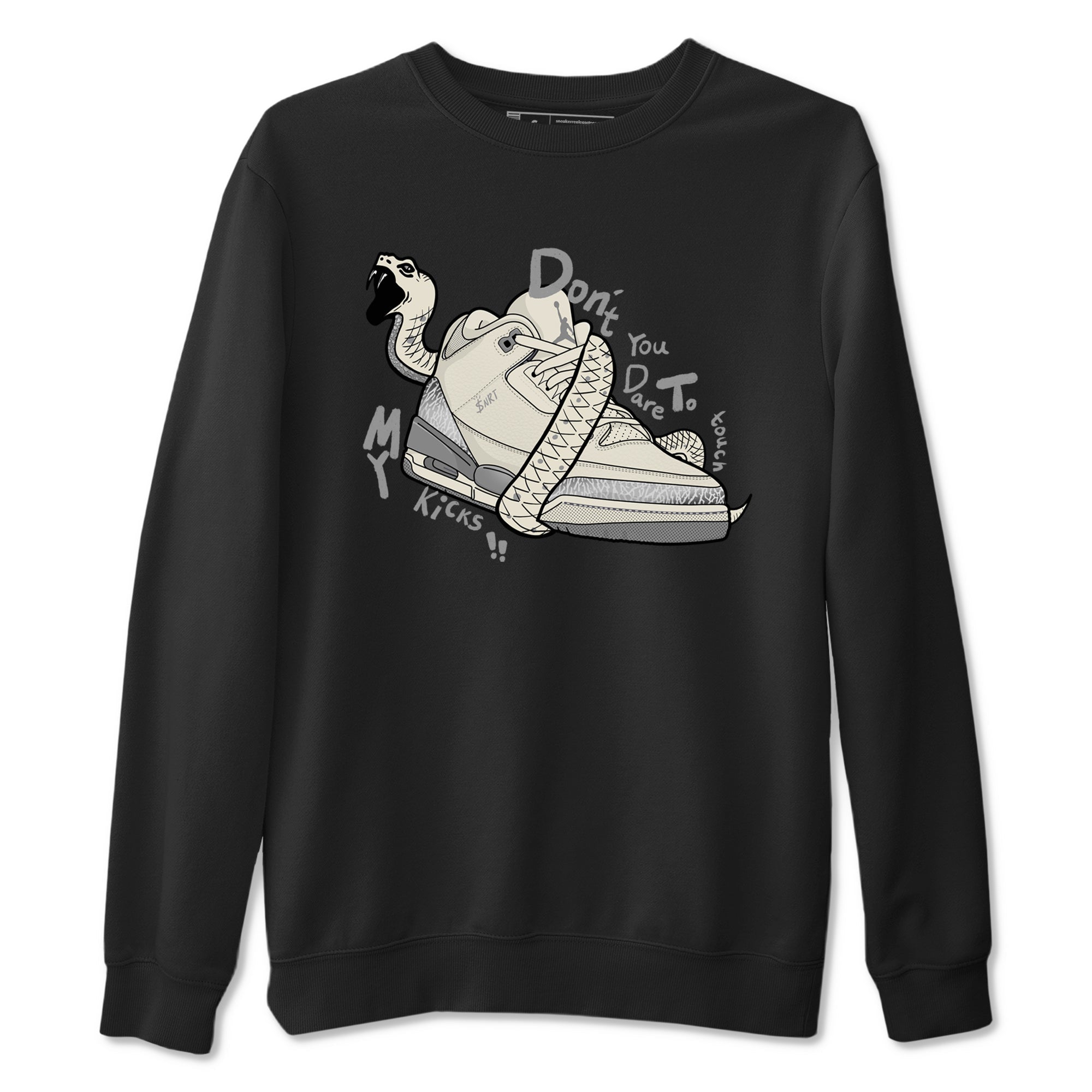 Don't Touch My Kicks snkmatch Tees - Air Jordan 3 Sail and Cement Grey