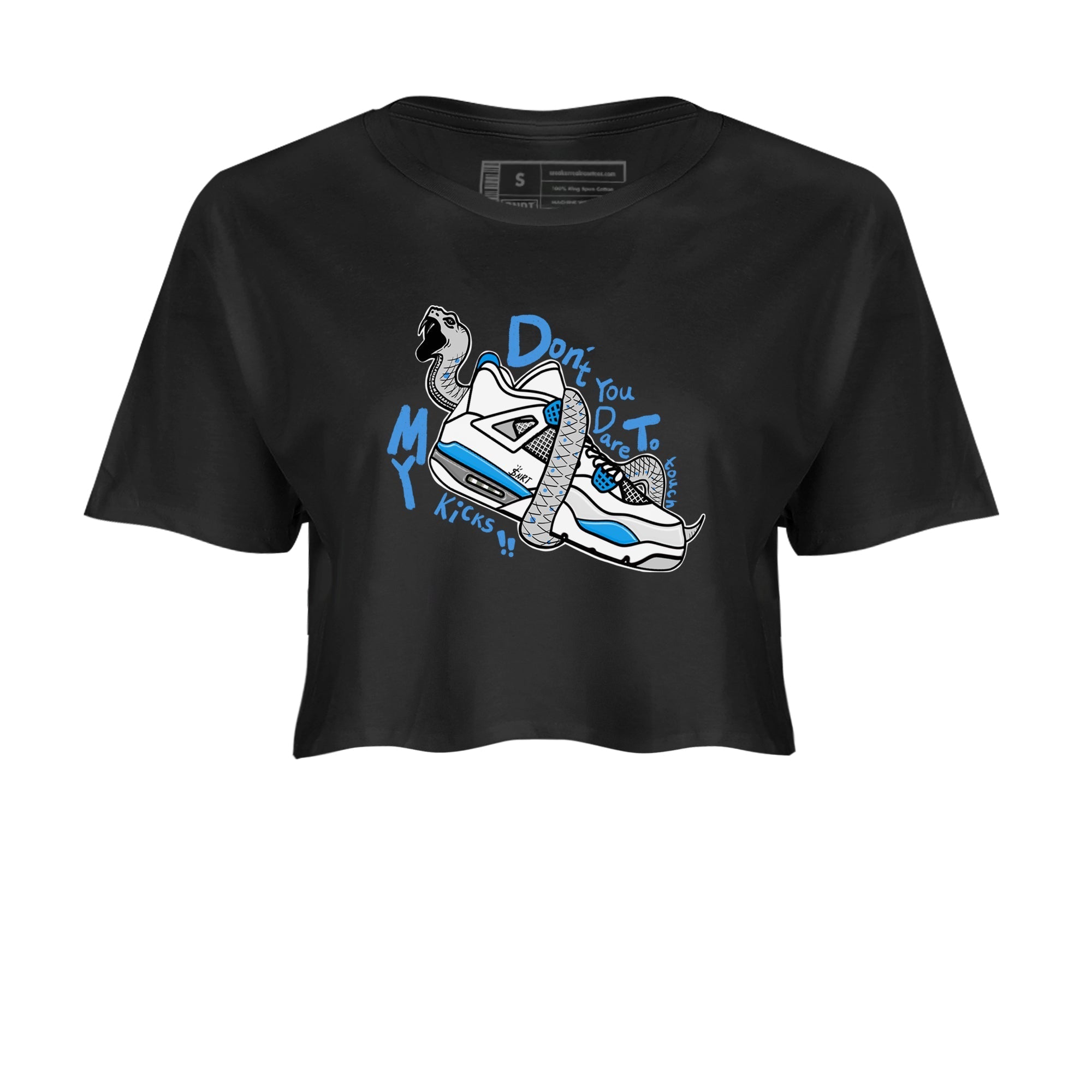Don't Touch My Kicks snkmatch Women's Top - Air Jordan 4 Military Blue