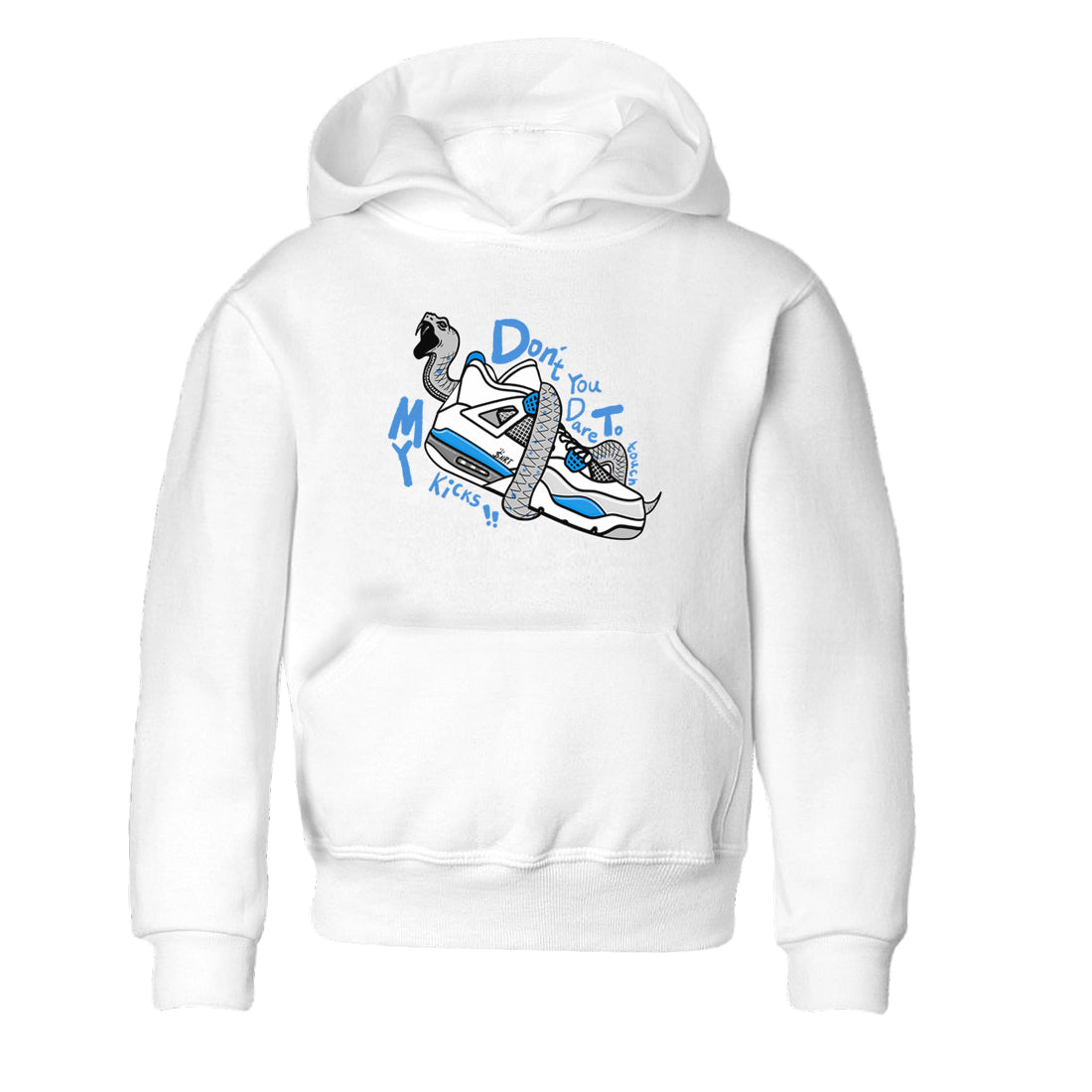 Don't Touch My Kicks snkmatch Tees Kids - Air Jordan 4 Military Blue