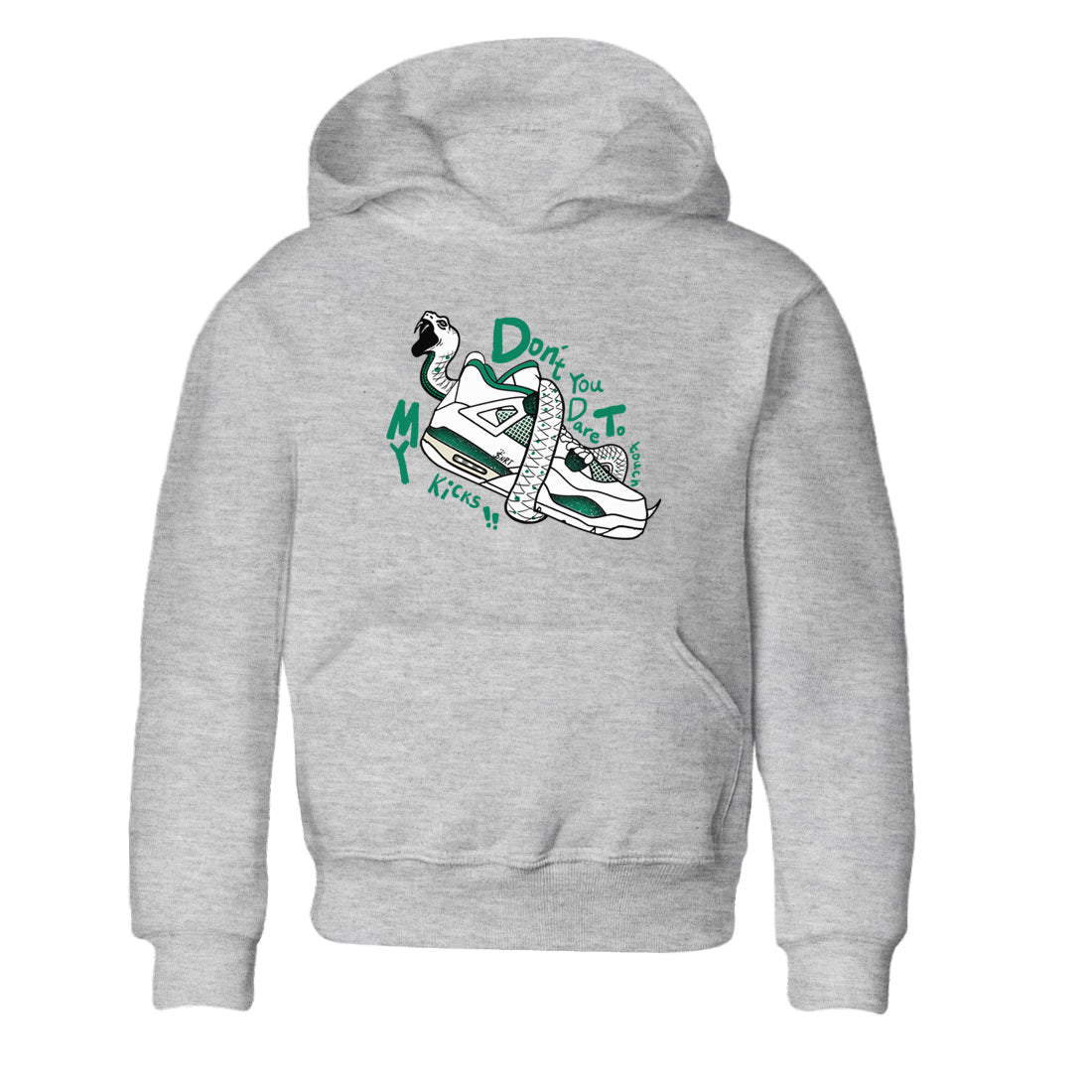 Don't Touch My Kicks snkmatch Tees Kids - Air Jordan 4 Oxidized Green
