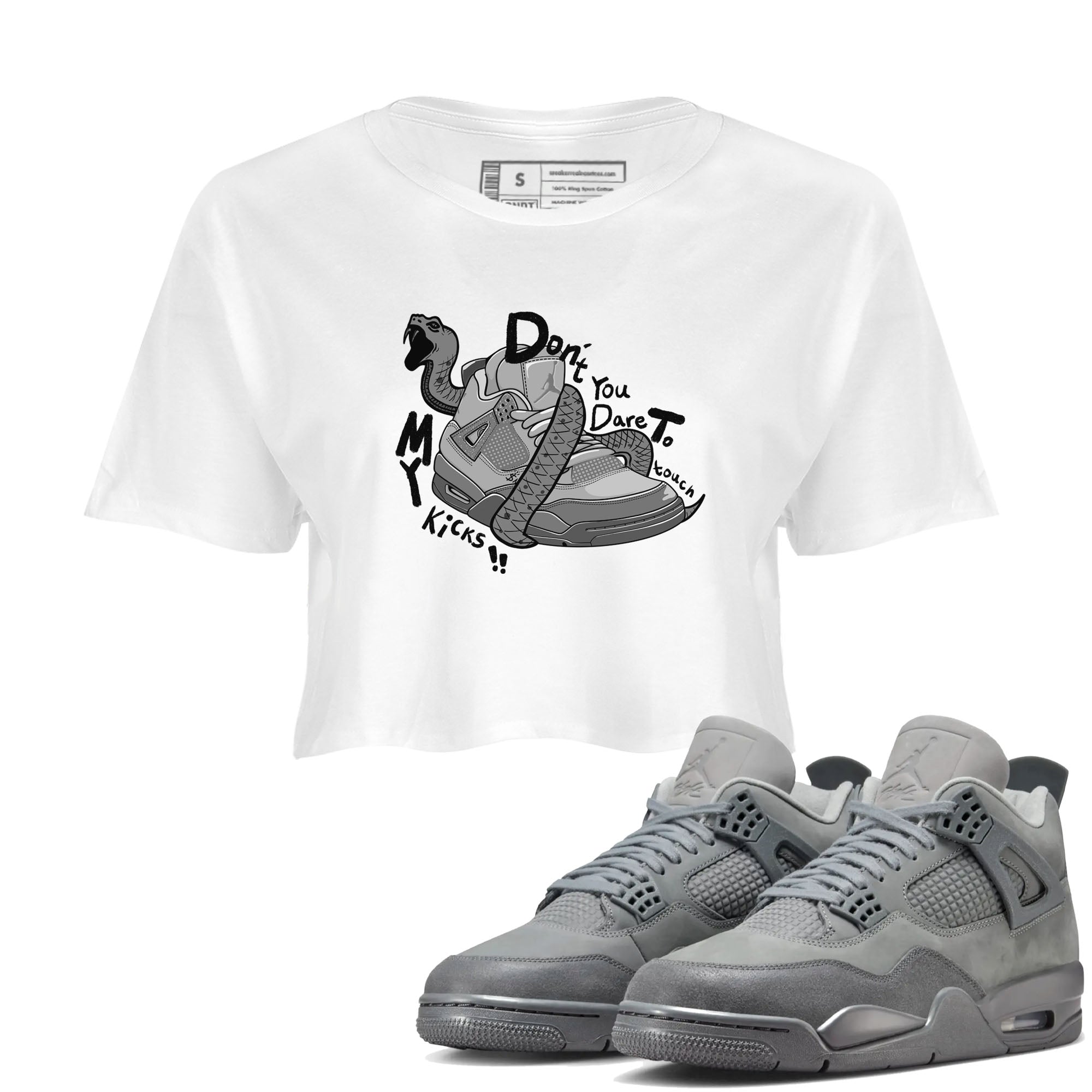 Don't Touch My Kicks snkmatch Women's Top - Air Jordan 4 Wet Cement