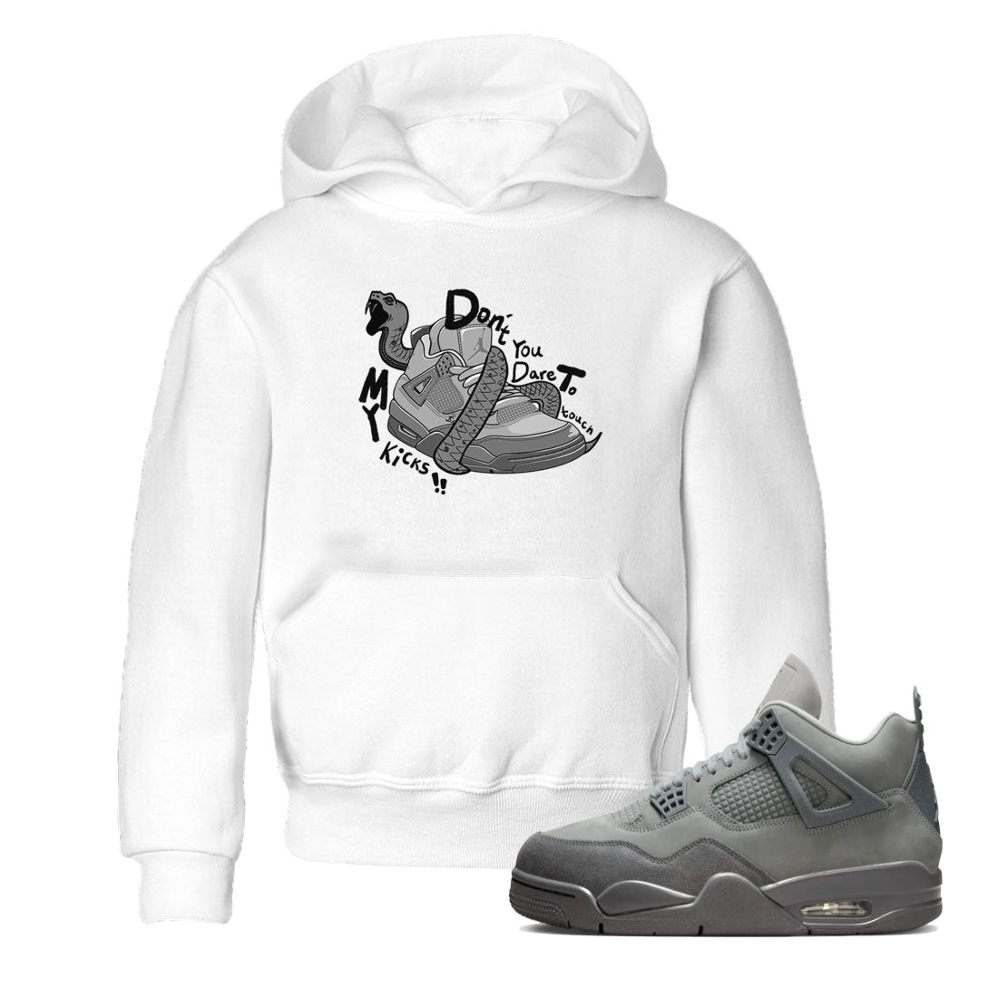Don't Touch My Kicks snkmatch Tees Kids - Air Jordan 4 Wet Cement