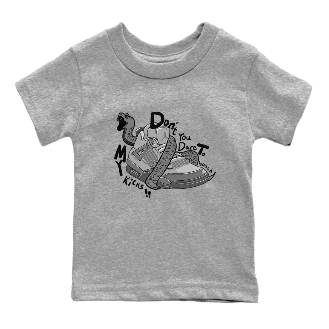 Don't Touch My Kicks snkmatch Tees Kids - Air Jordan 4 Wet Cement