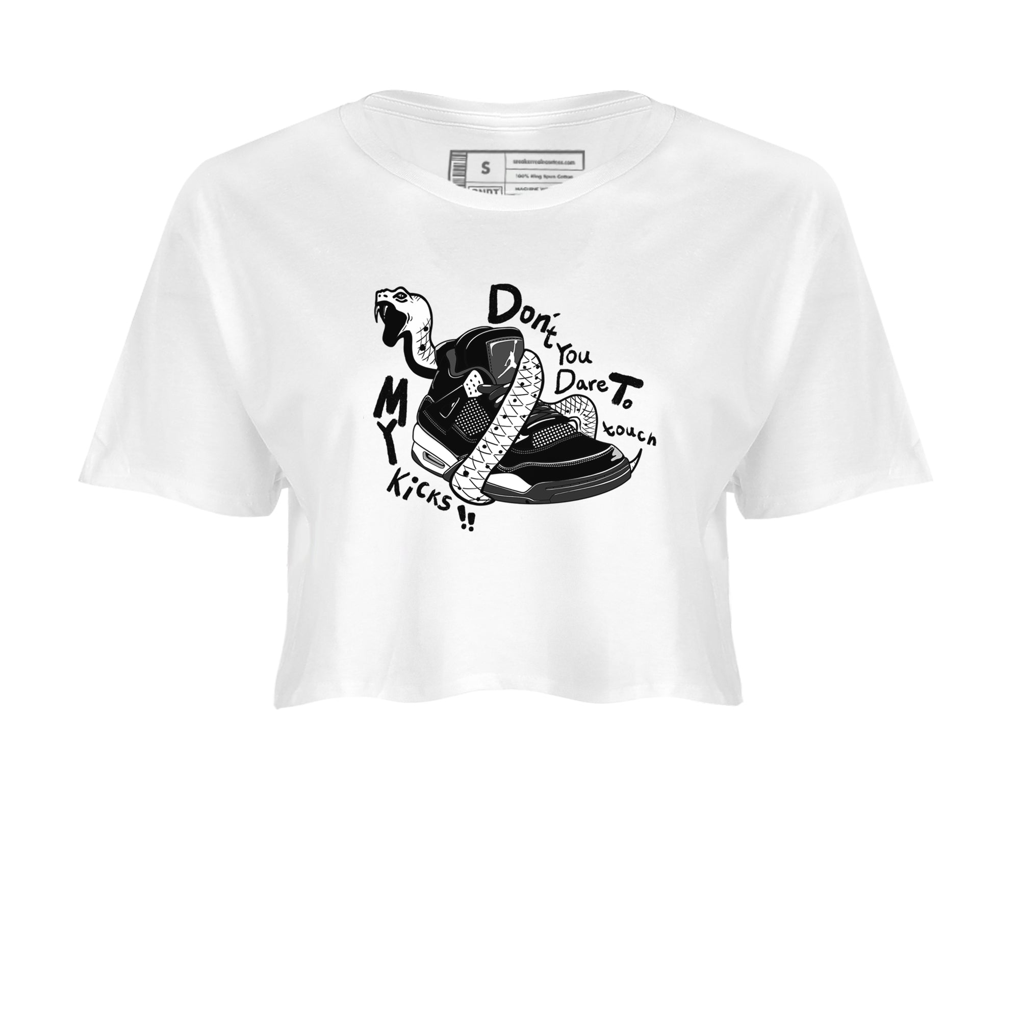 Don't Touch My Kicks snkmatch Women's Top - Air Jordan 4 White Thunder