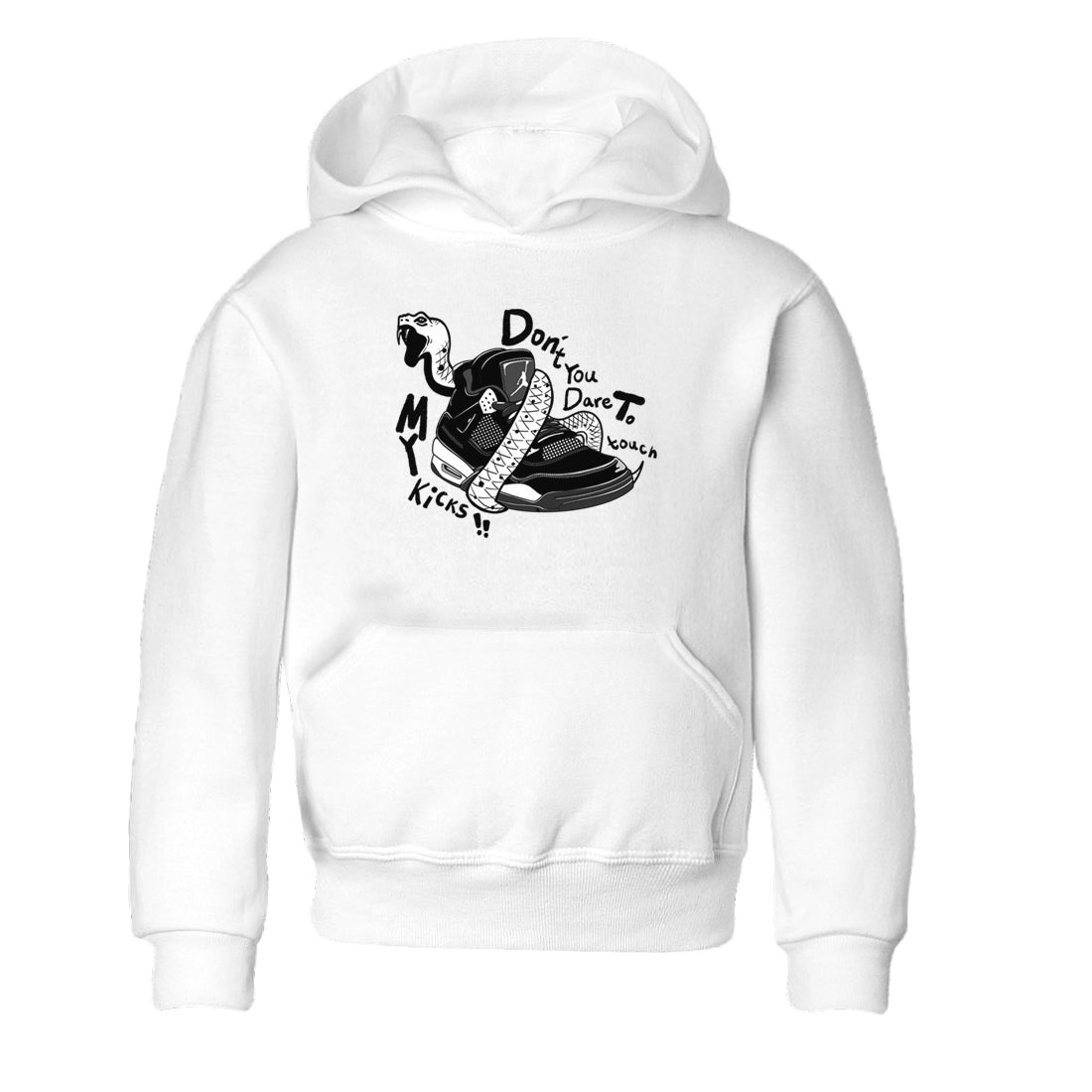 Don't Touch My Kicks snkmatch Tees Kids - Air Jordan 4 White Thunder