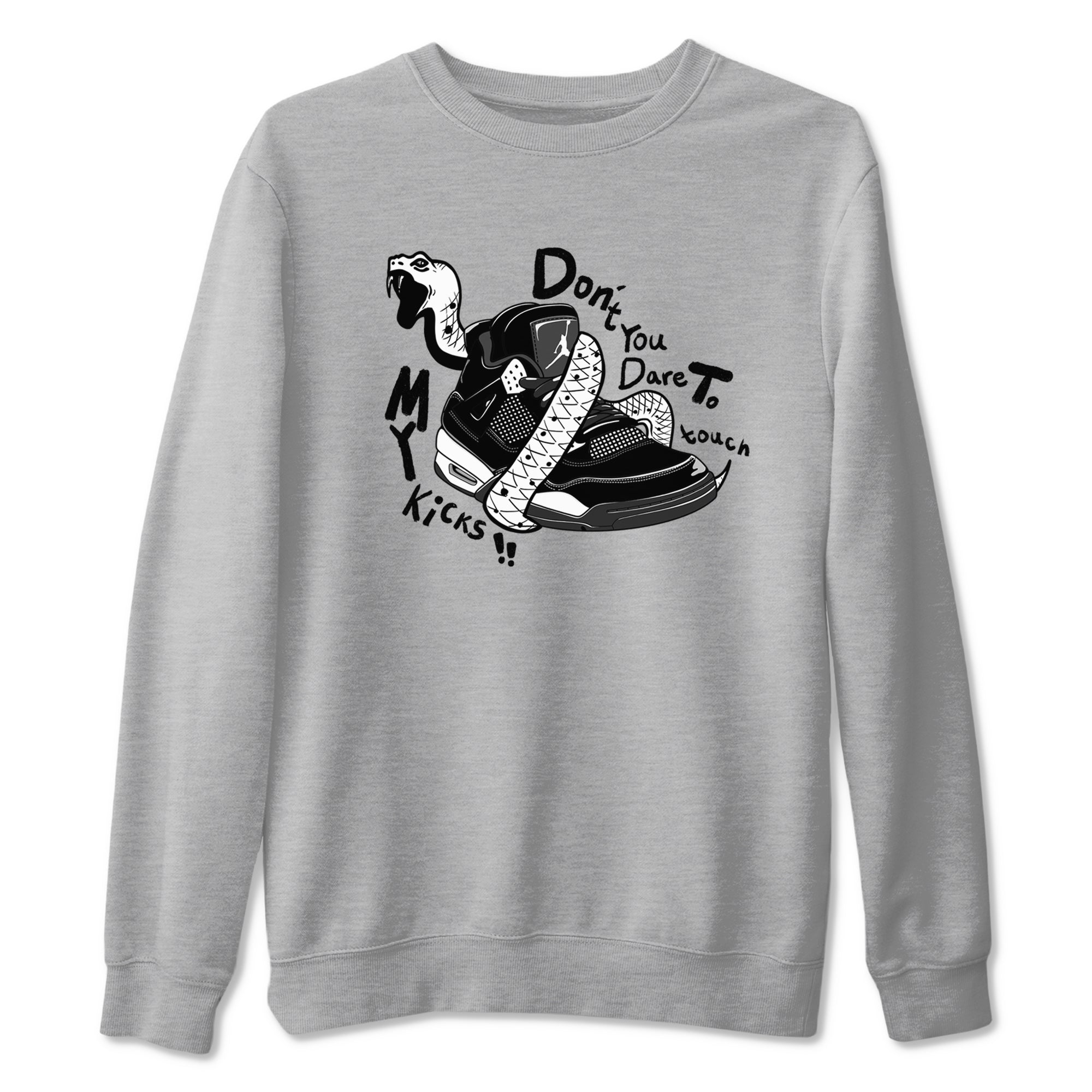 Don't Touch My Kicks snkmatch Tees - Air Jordan 4 White Thunder