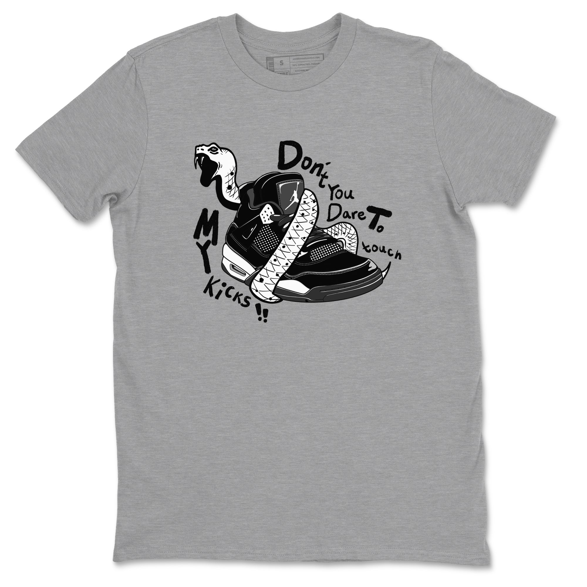 Don't Touch My Kicks snkmatch Tees - Air Jordan 4 White Thunder