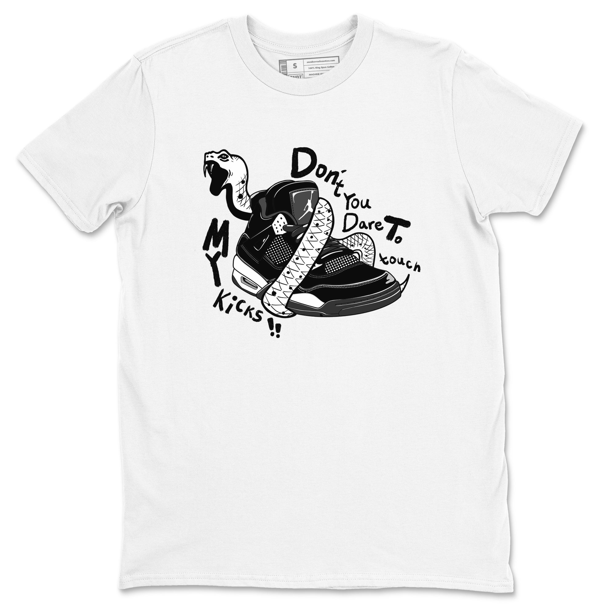 Don't Touch My Kicks snkmatch Tees - Air Jordan 4 White Thunder