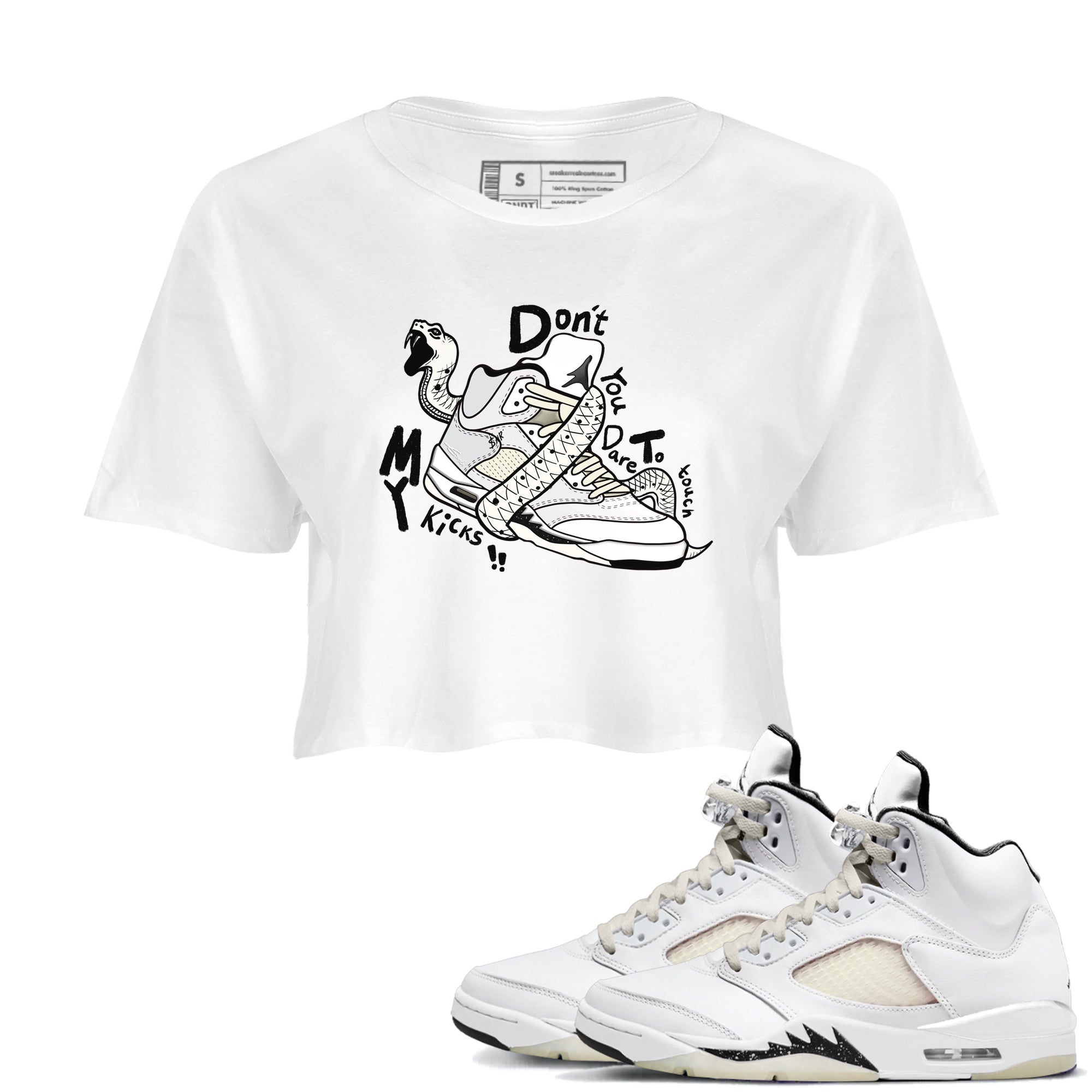 Don't Touch My Kicks snkmatch Women's Top - Air Jordan 5 Sail