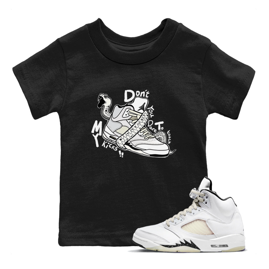 Don't Touch My Kicks snkmatch Tees Kids - Air Jordan 5 Sail