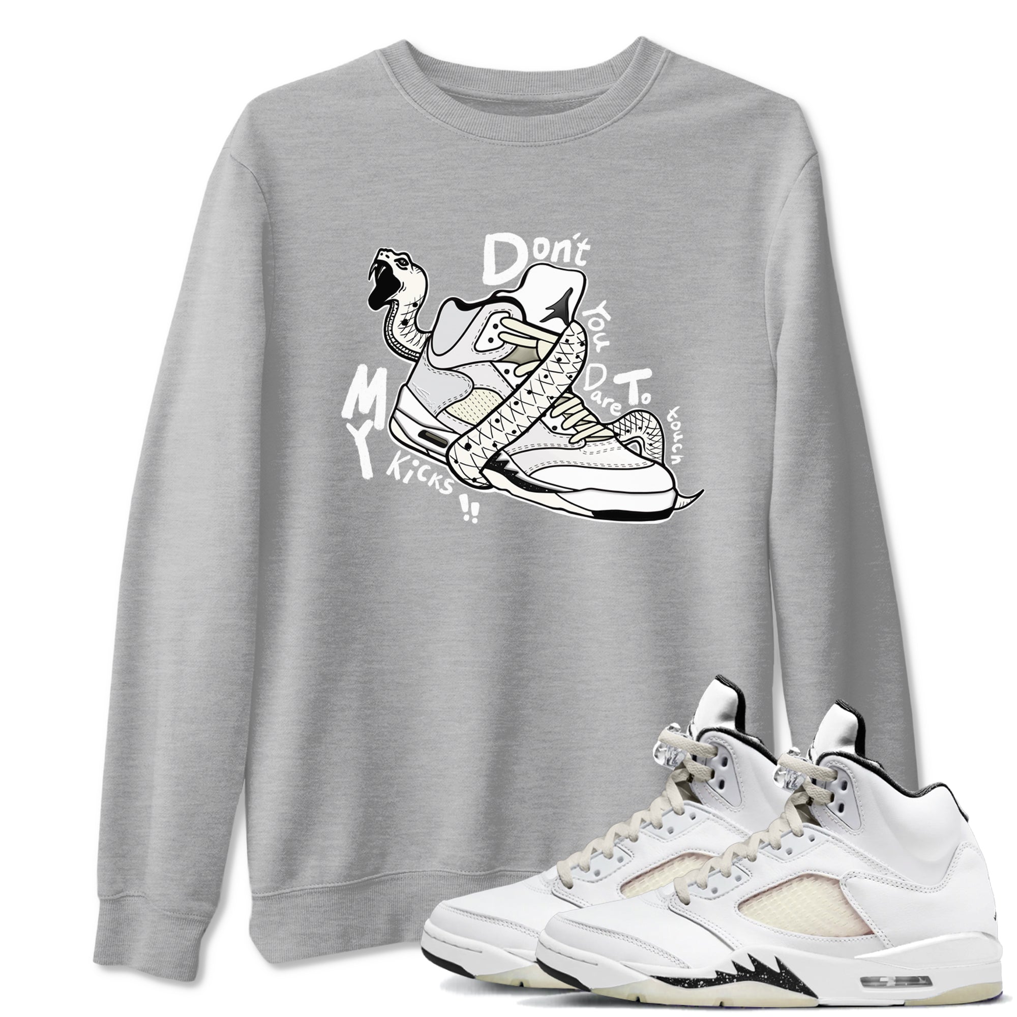 Don't Touch My Kicks snkmatch Tees - Air Jordan 5 Sail