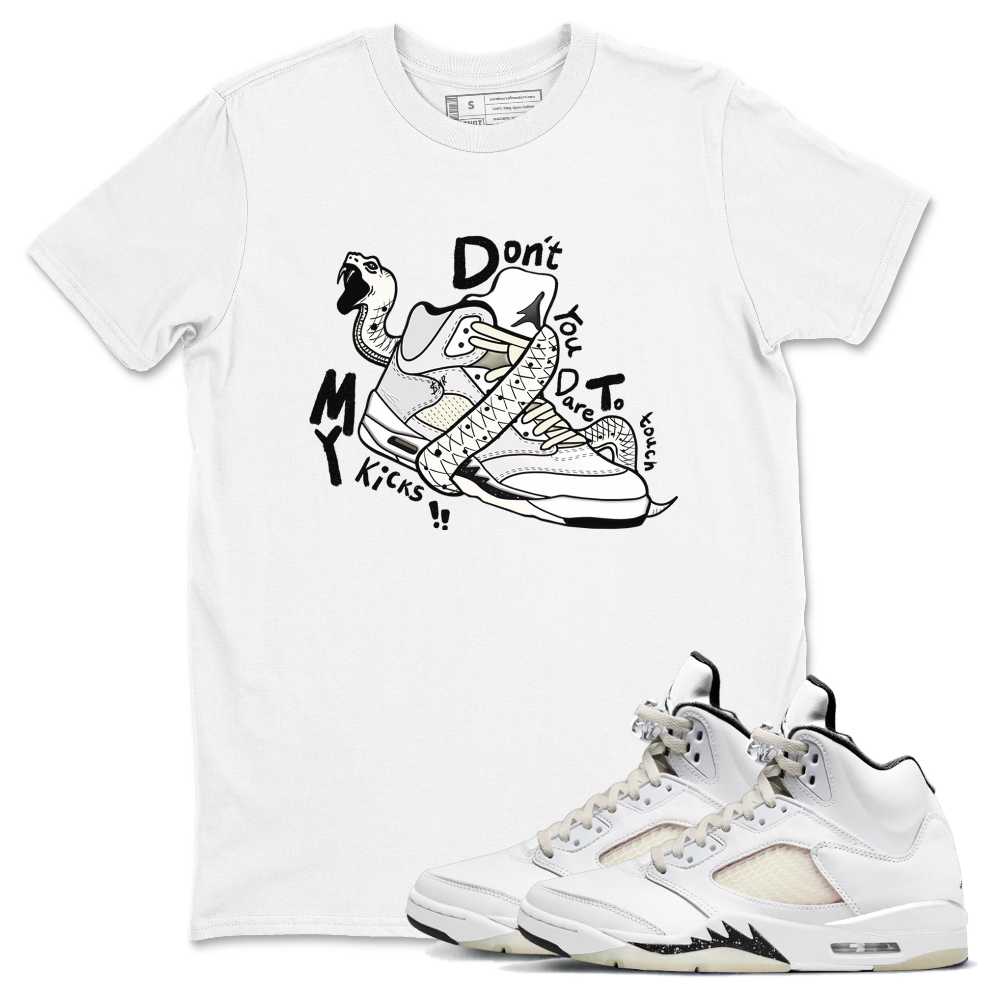 Don't Touch My Kicks snkmatch Tees - Air Jordan 5 Sail