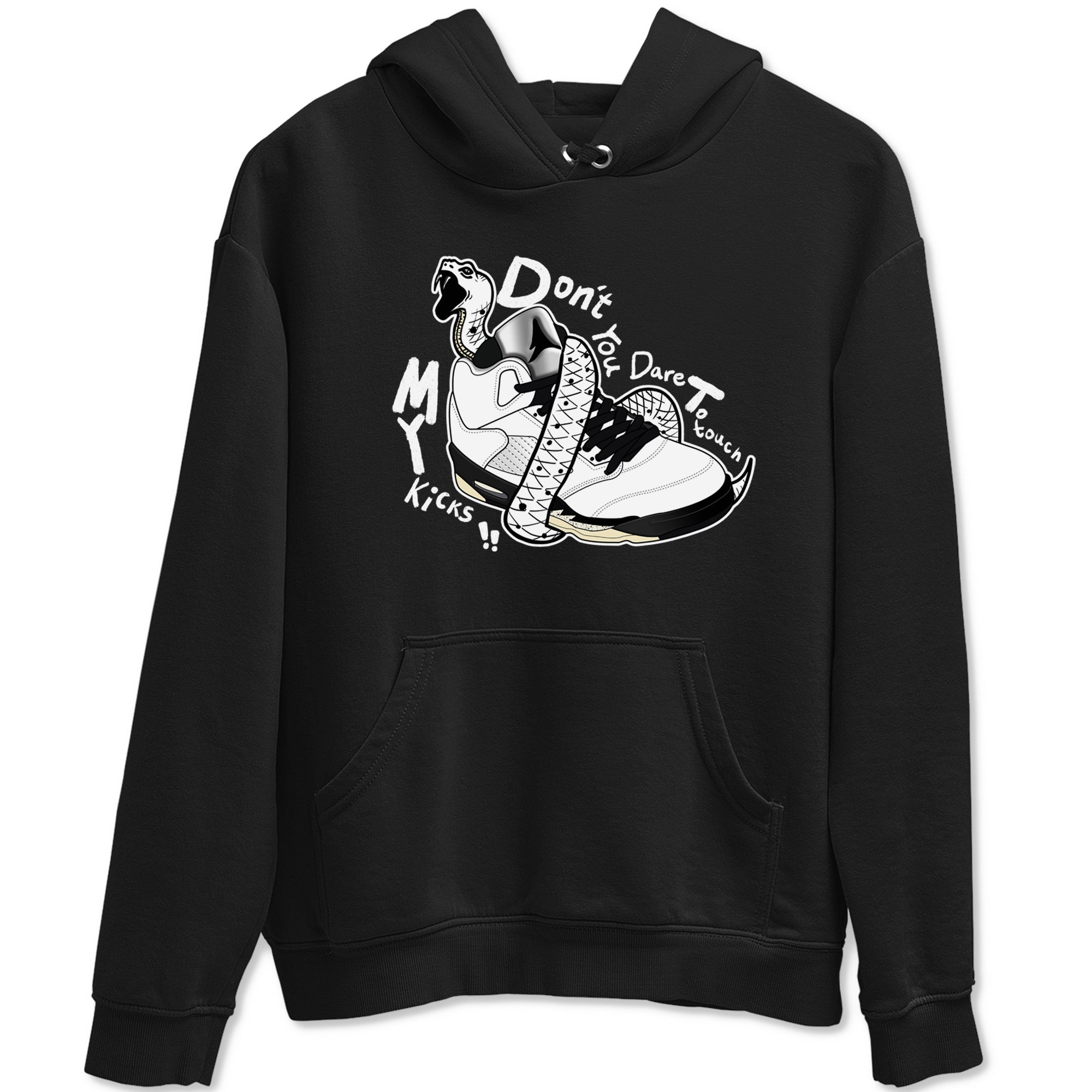 Don't Touch My Kicks snkmatch Tees - Air Jordan 5 White Black