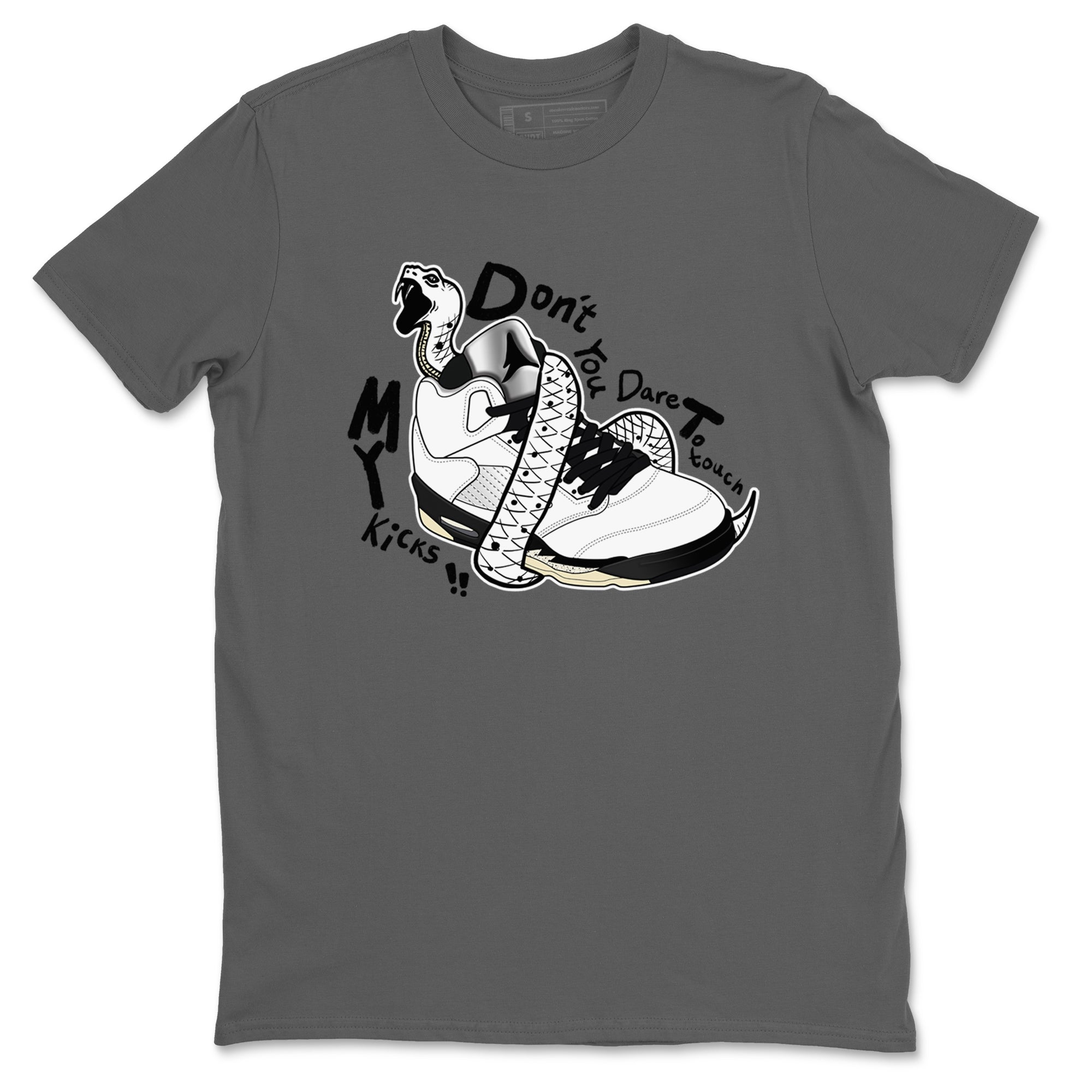 Don't Touch My Kicks snkmatch Tees - Air Jordan 5 White Black