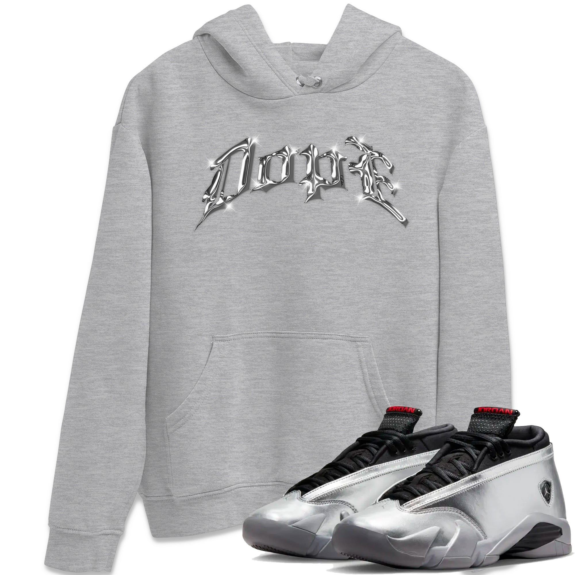 Dope Unisex Tops - Air Jordan 14 Metallic Silver