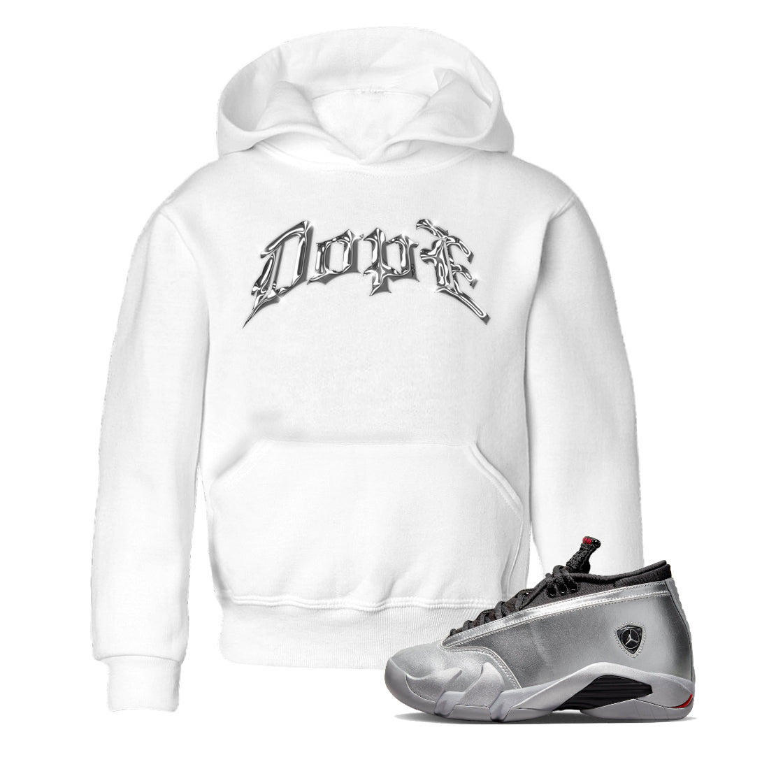 Dope Kids Tops - Air Jordan 14 Metallic Silver