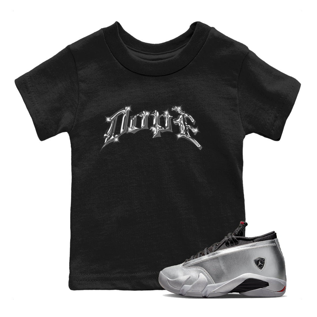 Dope Kids Tops - Air Jordan 14 Metallic Silver