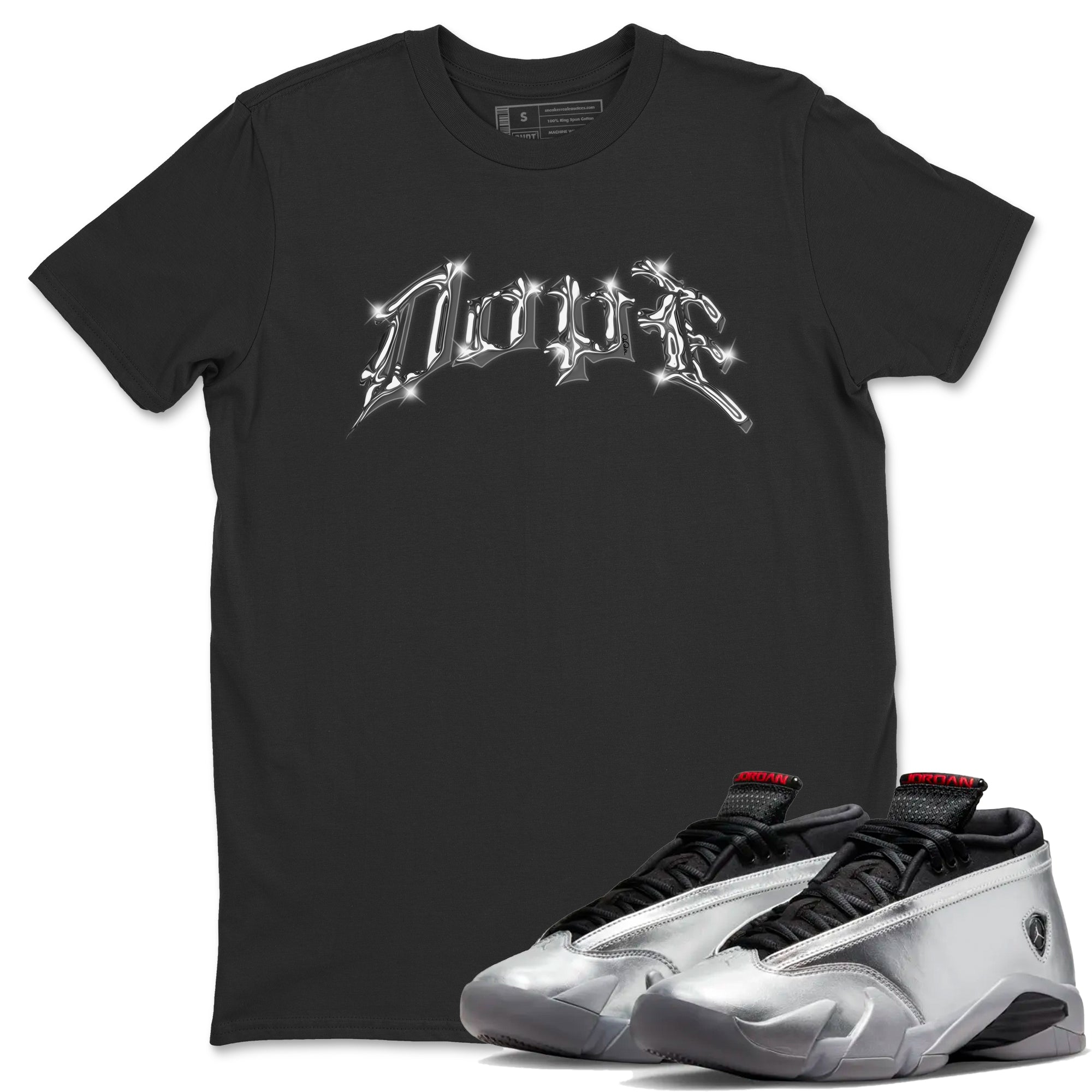 Dope Unisex Tops - Air Jordan 14 Metallic Silver