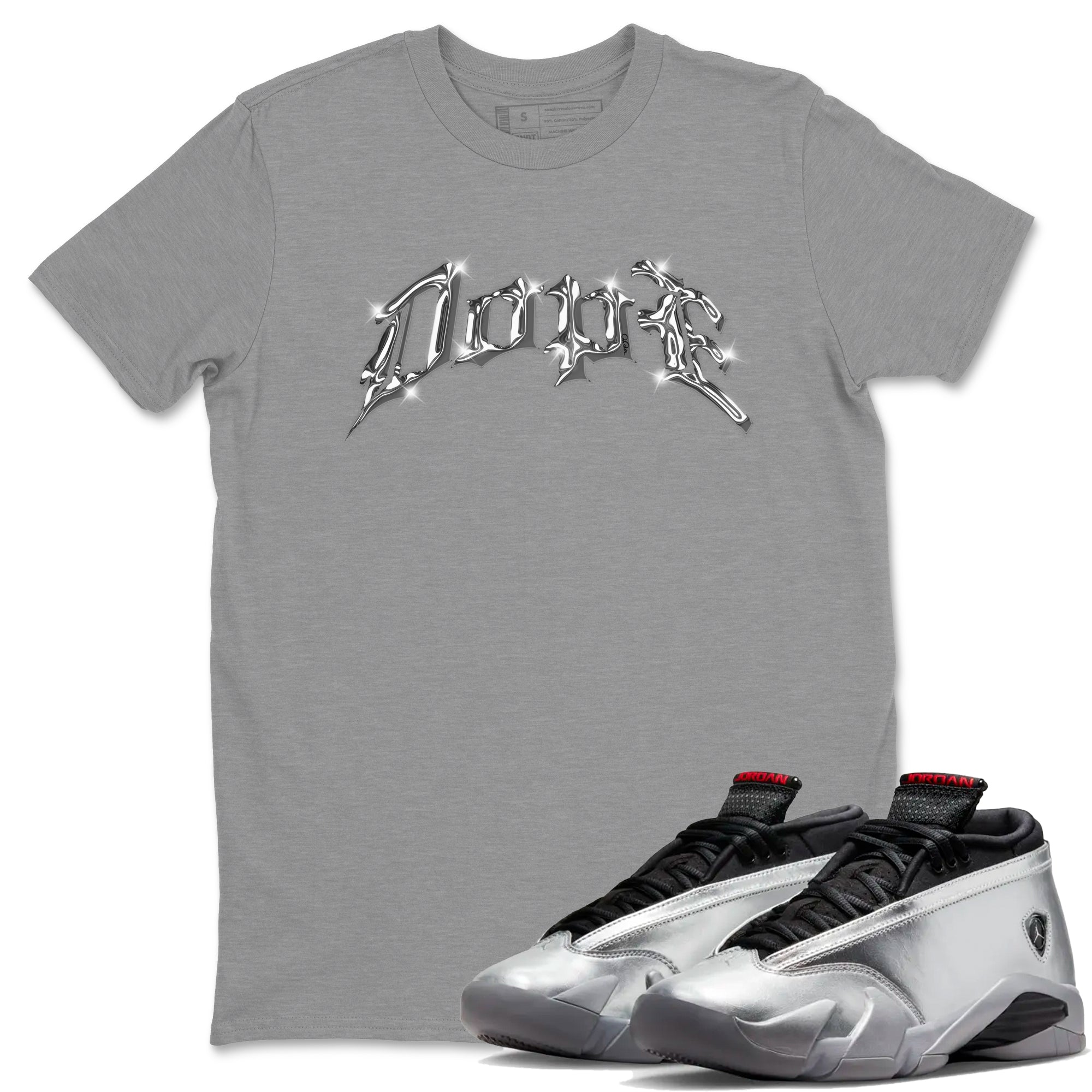 Dope Unisex Tops - Air Jordan 14 Metallic Silver
