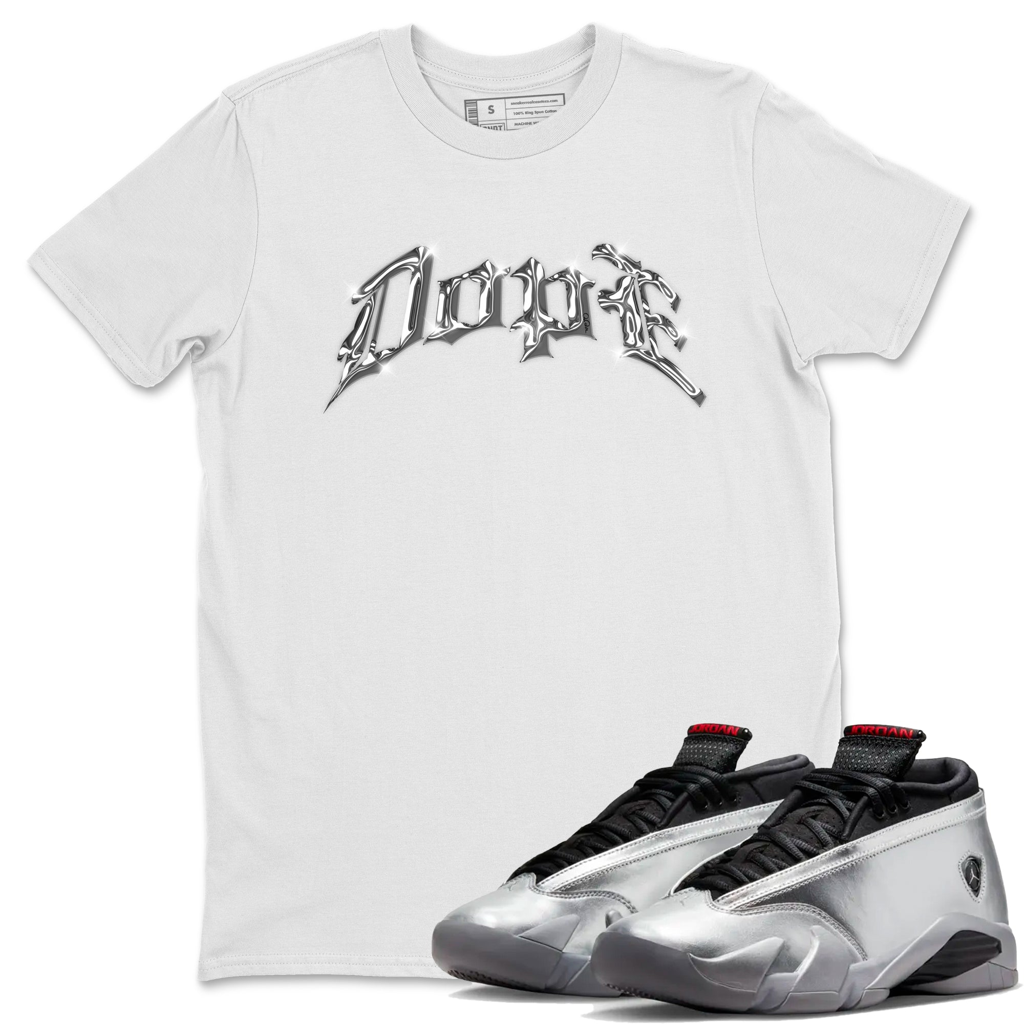 Dope Unisex Tops - Air Jordan 14 Metallic Silver