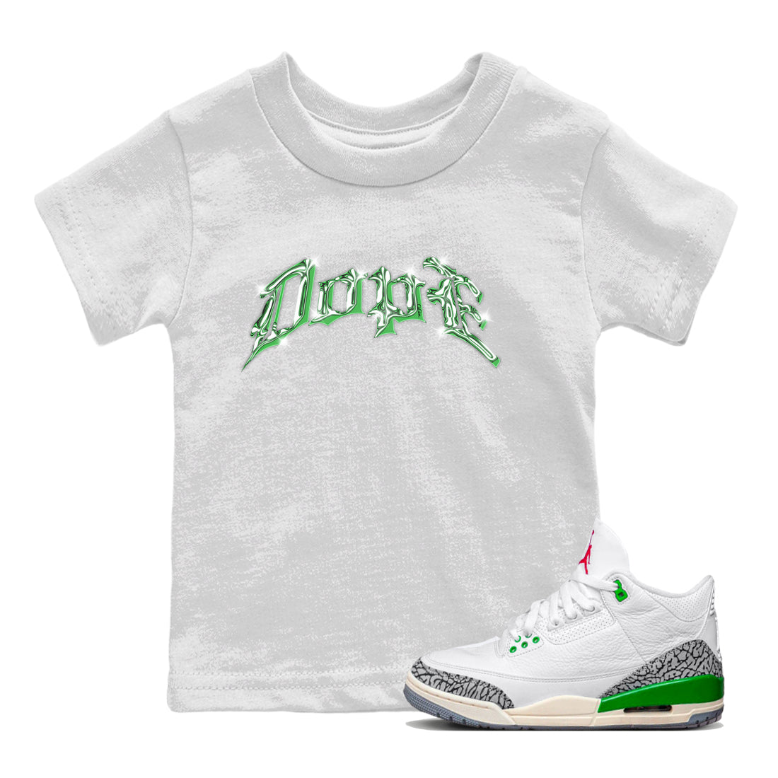 Dope Kids Tops - Air Jordan 3 Lucky Green