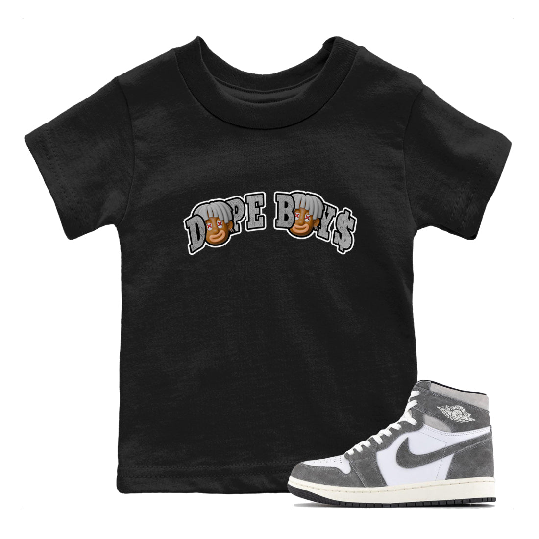 Dope Boys Kids Tops - Air Jordan 1 Washed Heritage