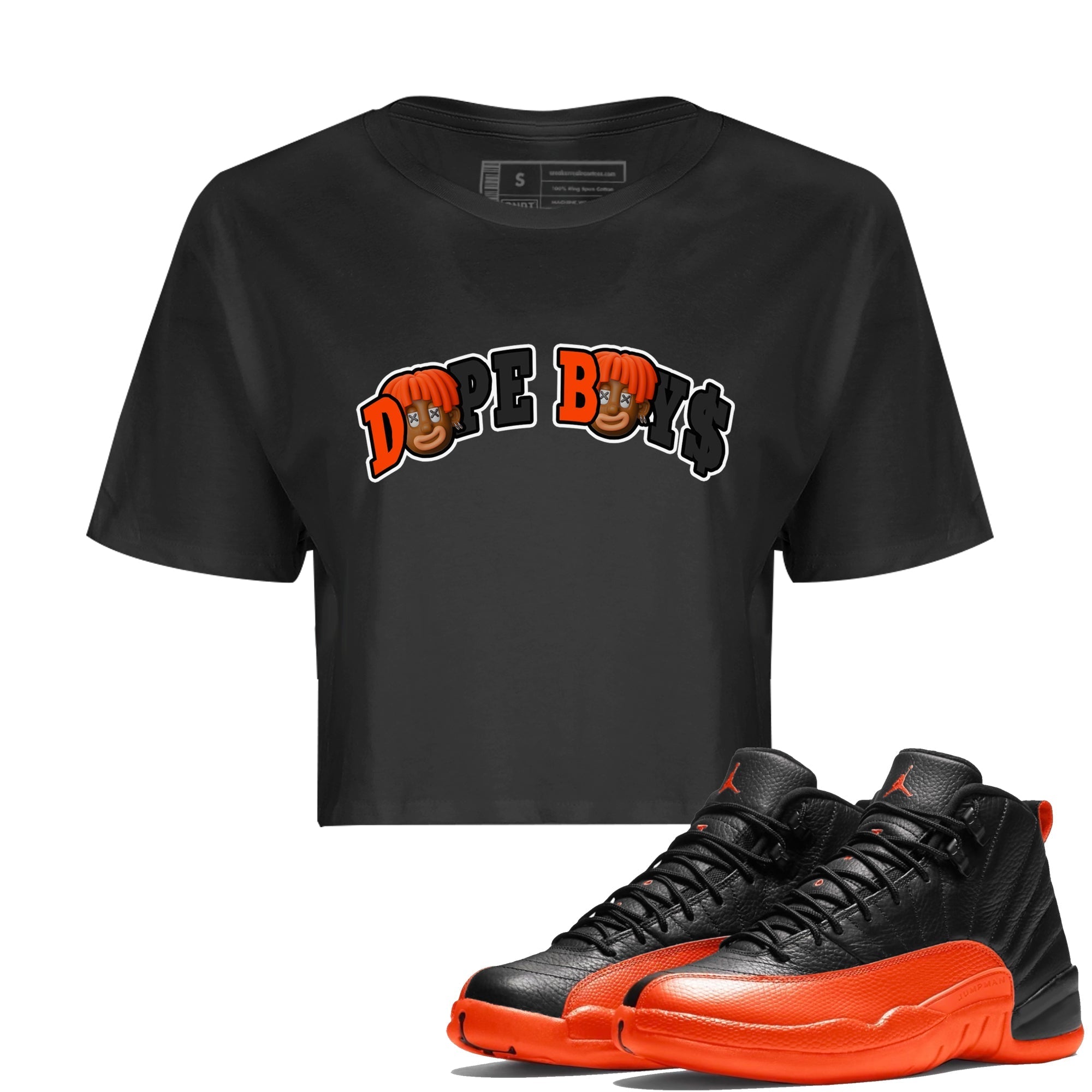 Dope Boys Women's Tops - Air Jordan 12 Brilliant Orange