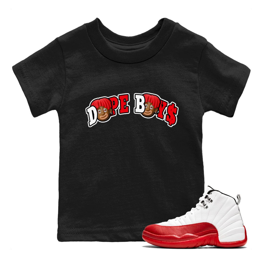 Dope Boys Kids Tops - Air Jordan 12 Cherry