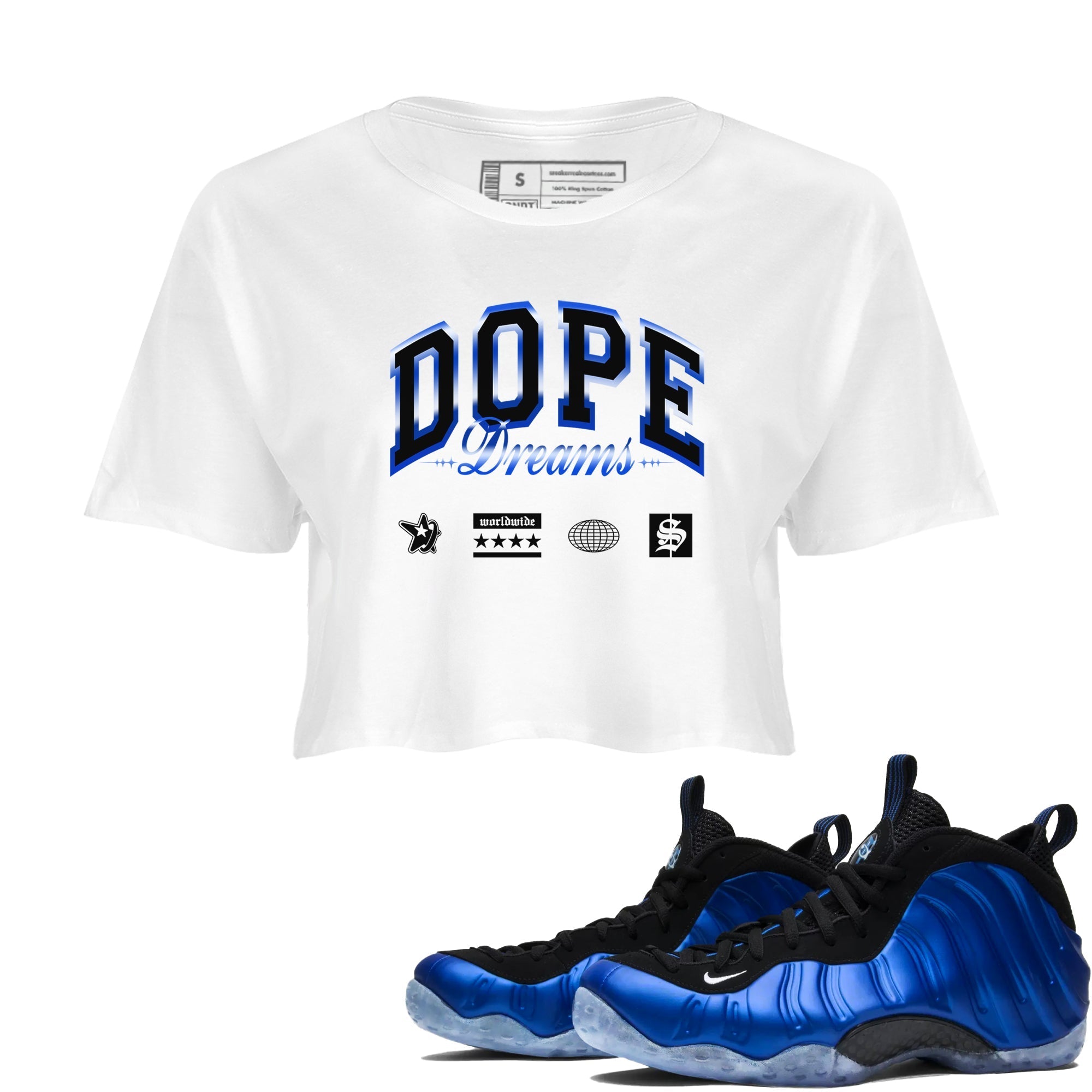 Dope Dreams snkmatch Women's Top - Air Foamposite One Royal