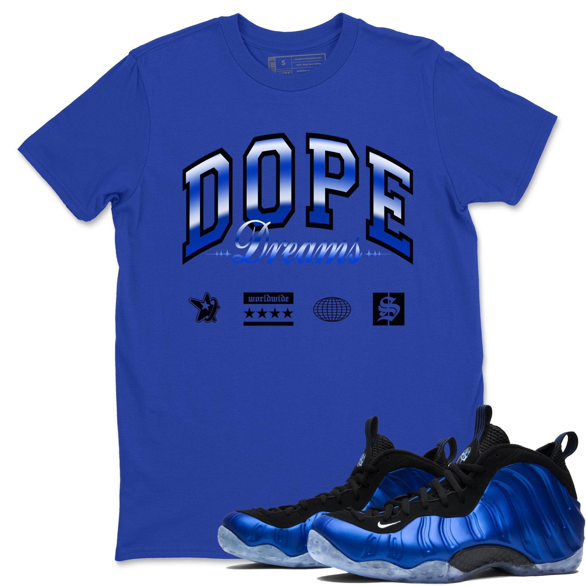 Dope Dreams snkmatch Tees - Air Foamposite One Royal