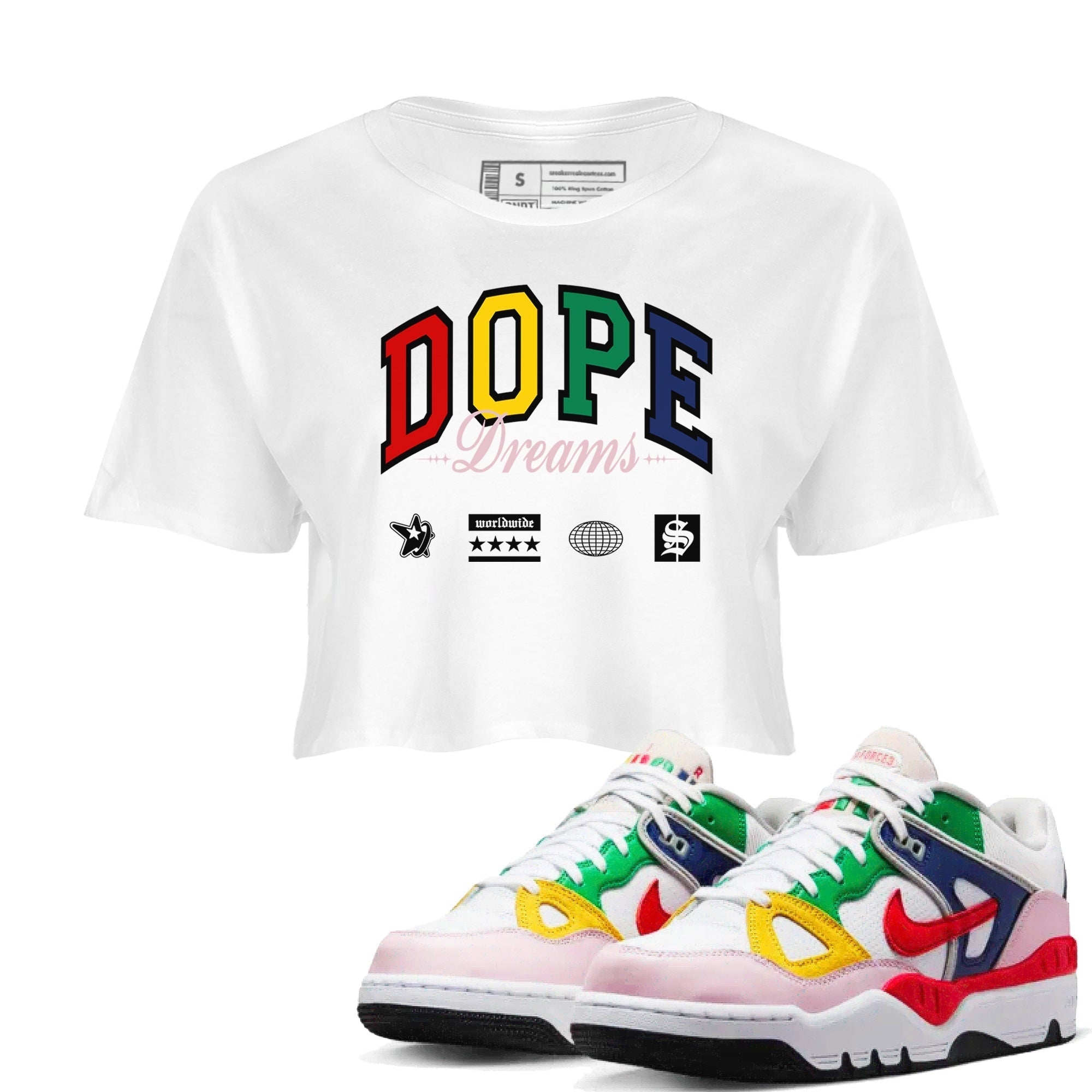 Dope Dreams snkmatch Women's Top - Air Force 3 Blue Void and Tour Yellow