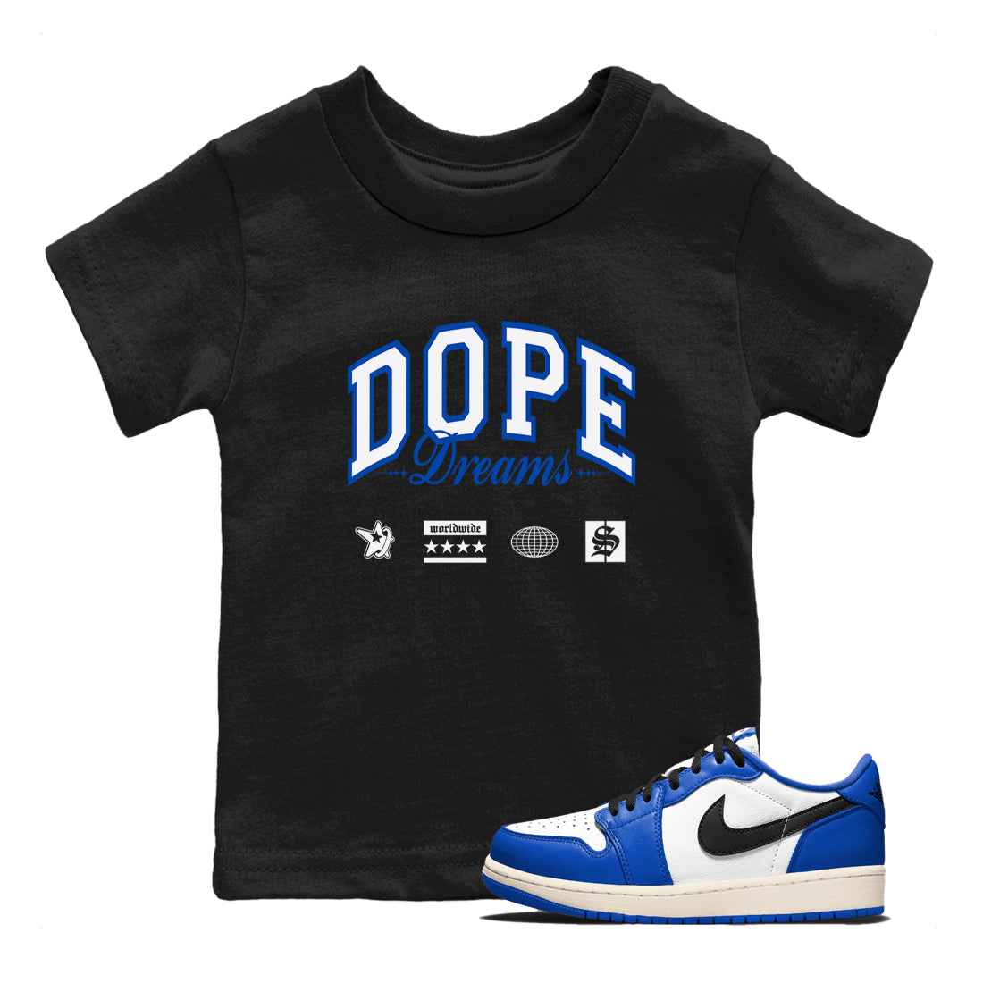 Dope Dreams snkmatch Tees Kids - Air Jordan 1 Game Royal