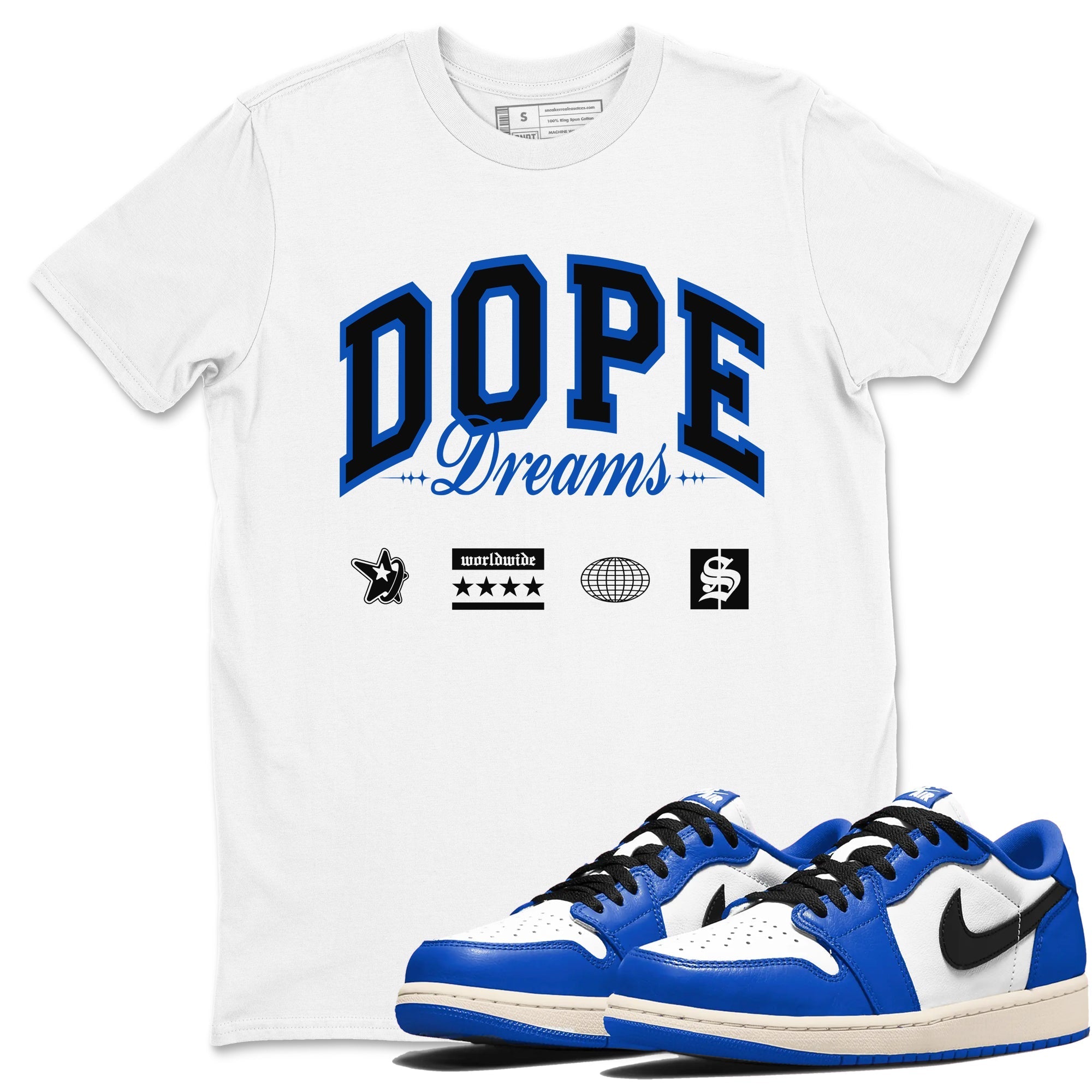 Dope Dreams snkmatch Tees - Air Jordan 1 Game Royal