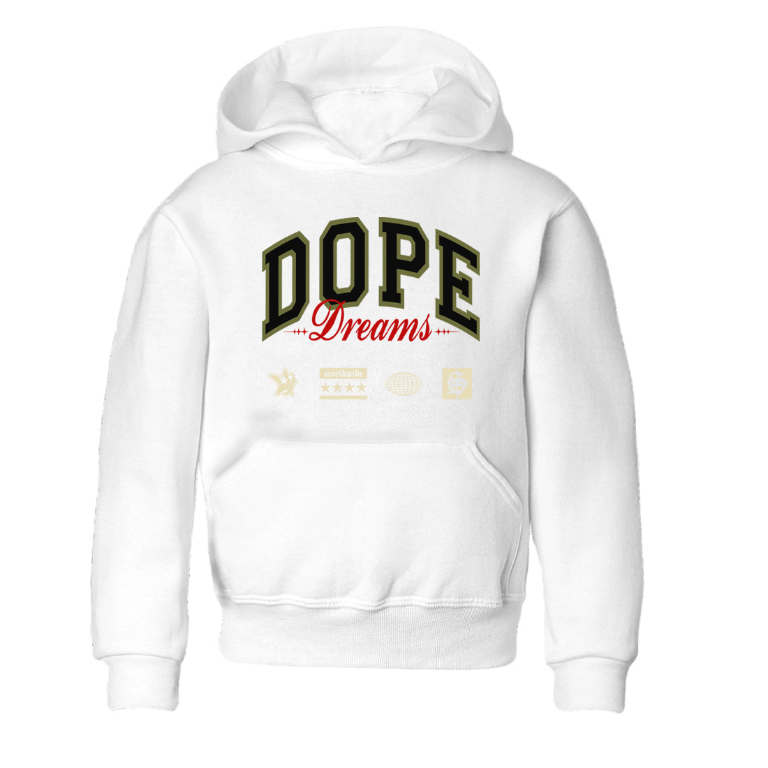 Dope Dreams snkmatch Tees Kids - Air Jordan 1 Travis Scott Medium Olive