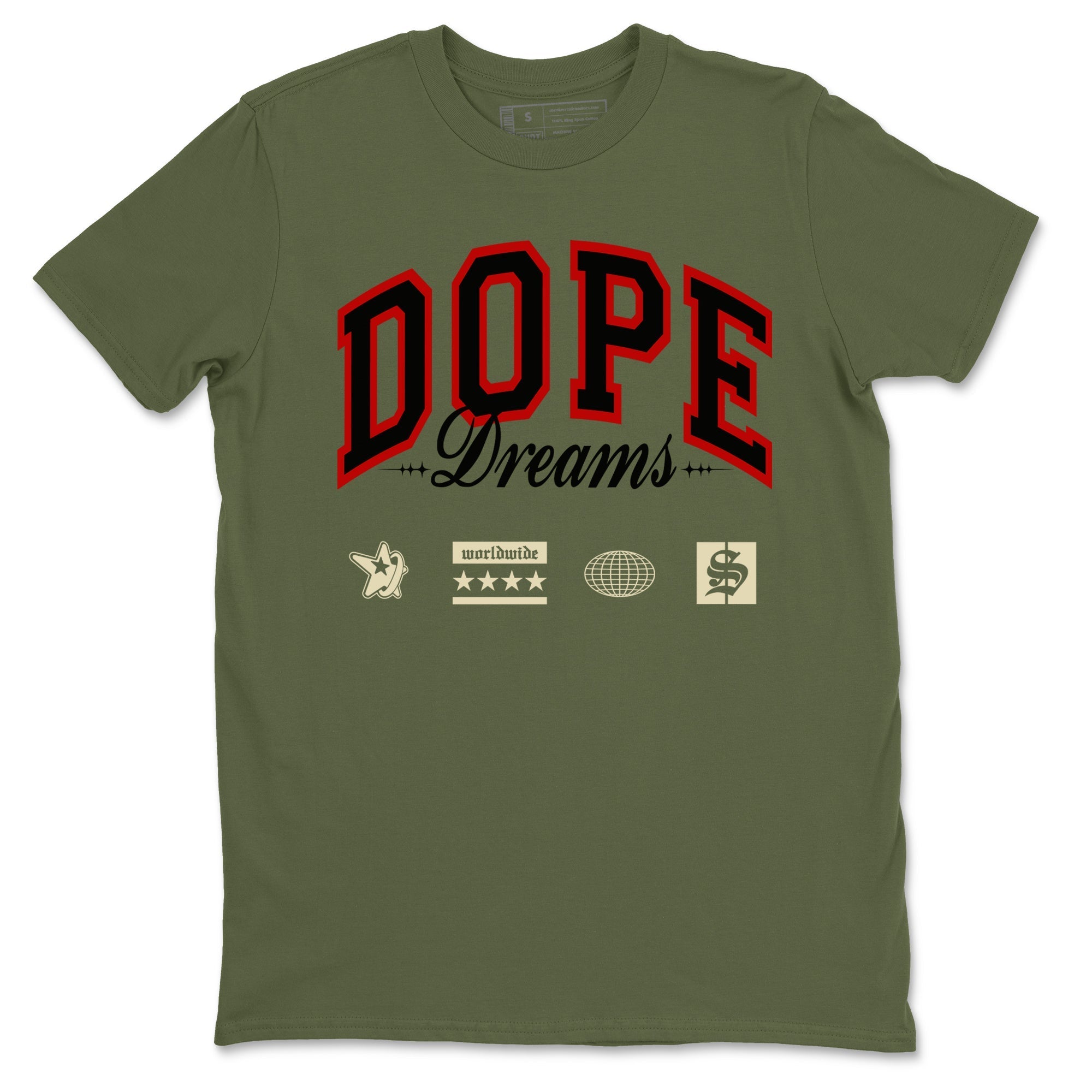 Dope Dreams snkmatch Tees - Air Jordan 1 Travis Scott Medium Olive