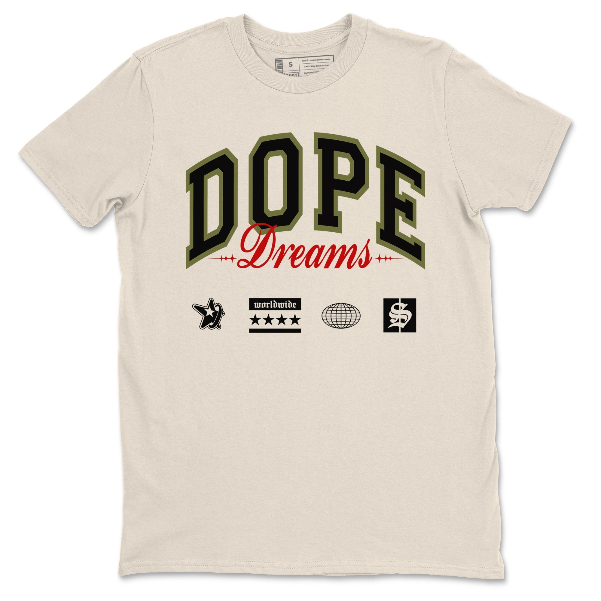 Dope Dreams snkmatch Tees - Air Jordan 1 Travis Scott Medium Olive